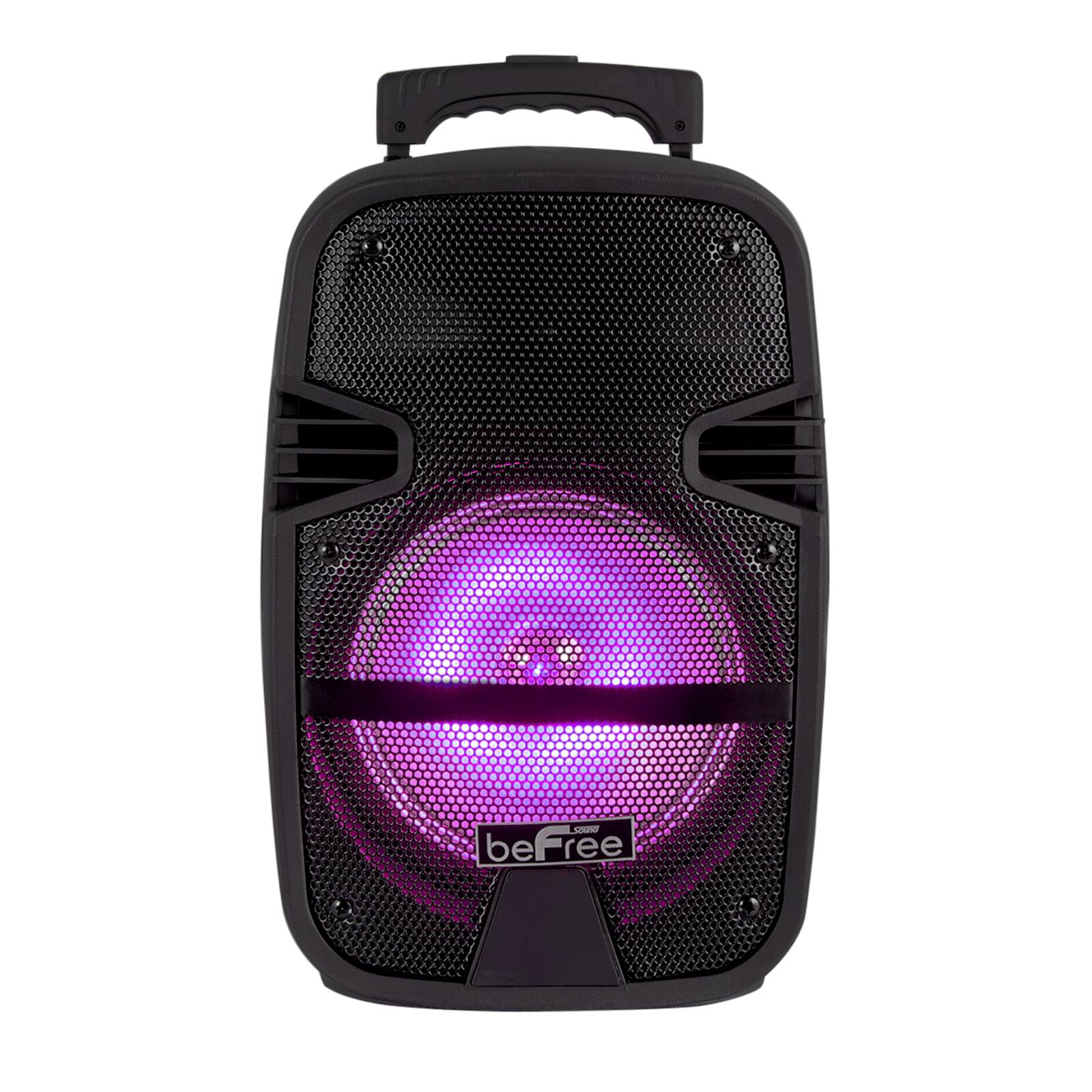 beFree Sound 8" 400 Watt Bluetooth Portable Party PA Speaker System With Illuminating Lights