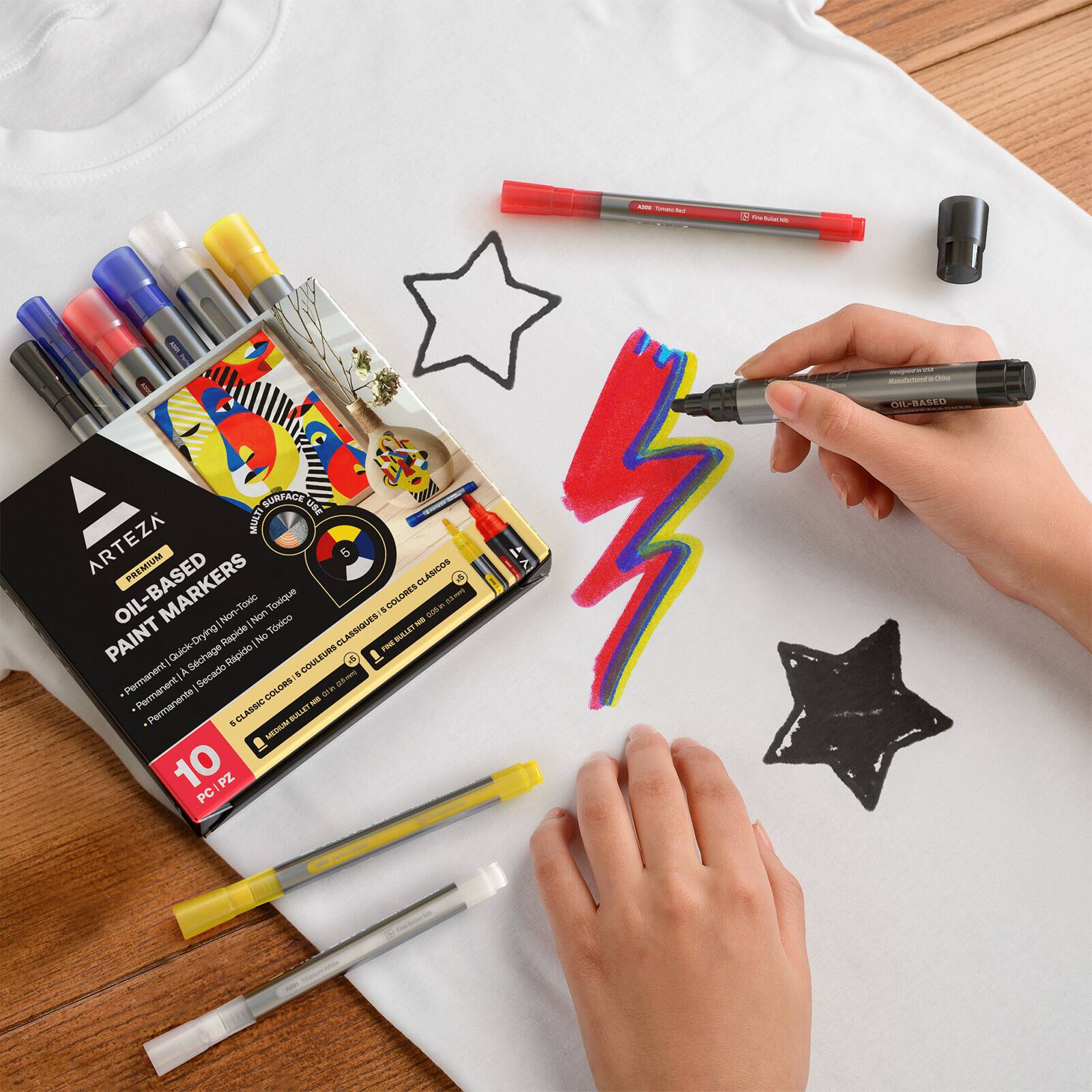 Arteza&#xAE; Core Colors Oil-Based Paint Marker Set