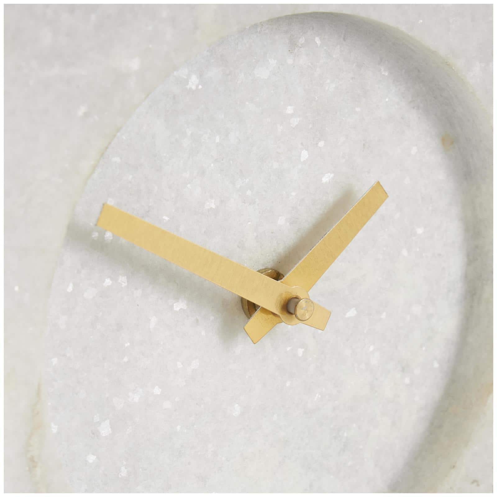 9" White Marble Rectangular Clock