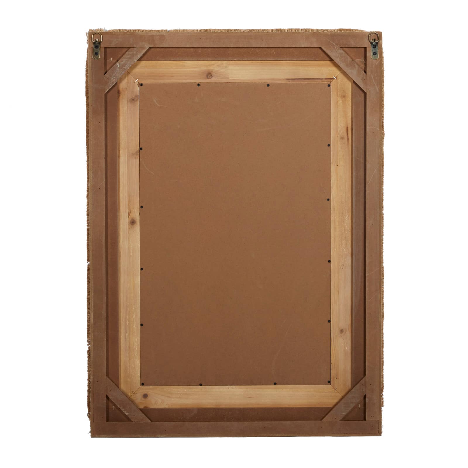 36&#x22; Brown Bohemian Style Wood Wall Mirror