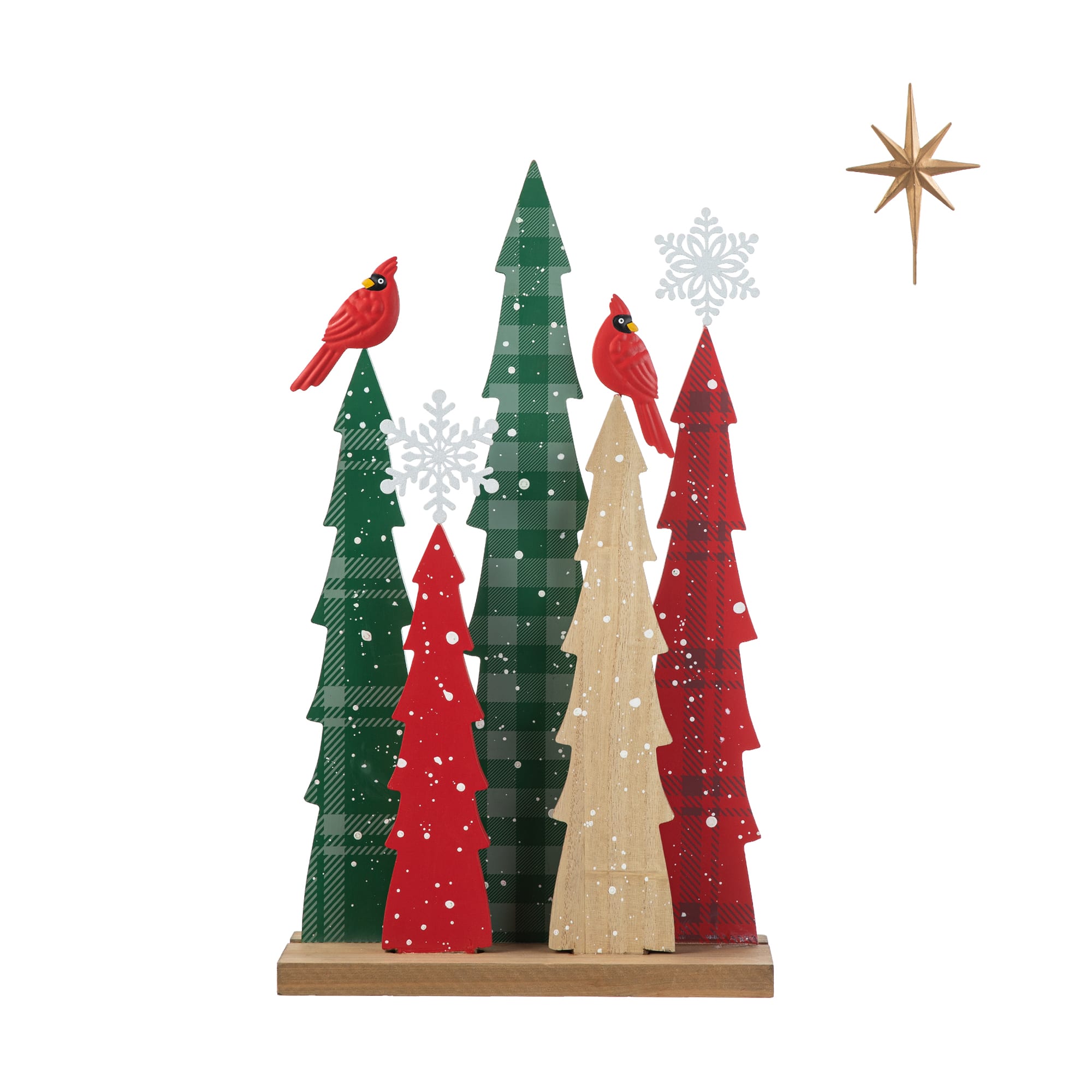 Glitzhome&#xAE; 23.5&#x22; Wooden Christmas Tree Table D&#xE9;cor