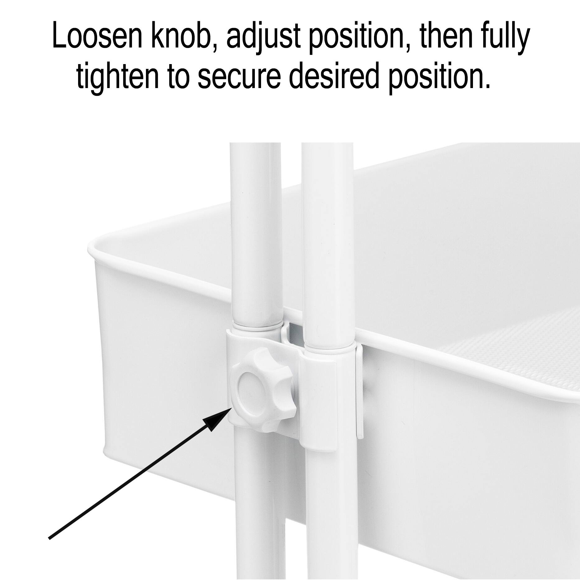 White Lexington 4-Tier Rolling Cart by Simply Tidy™