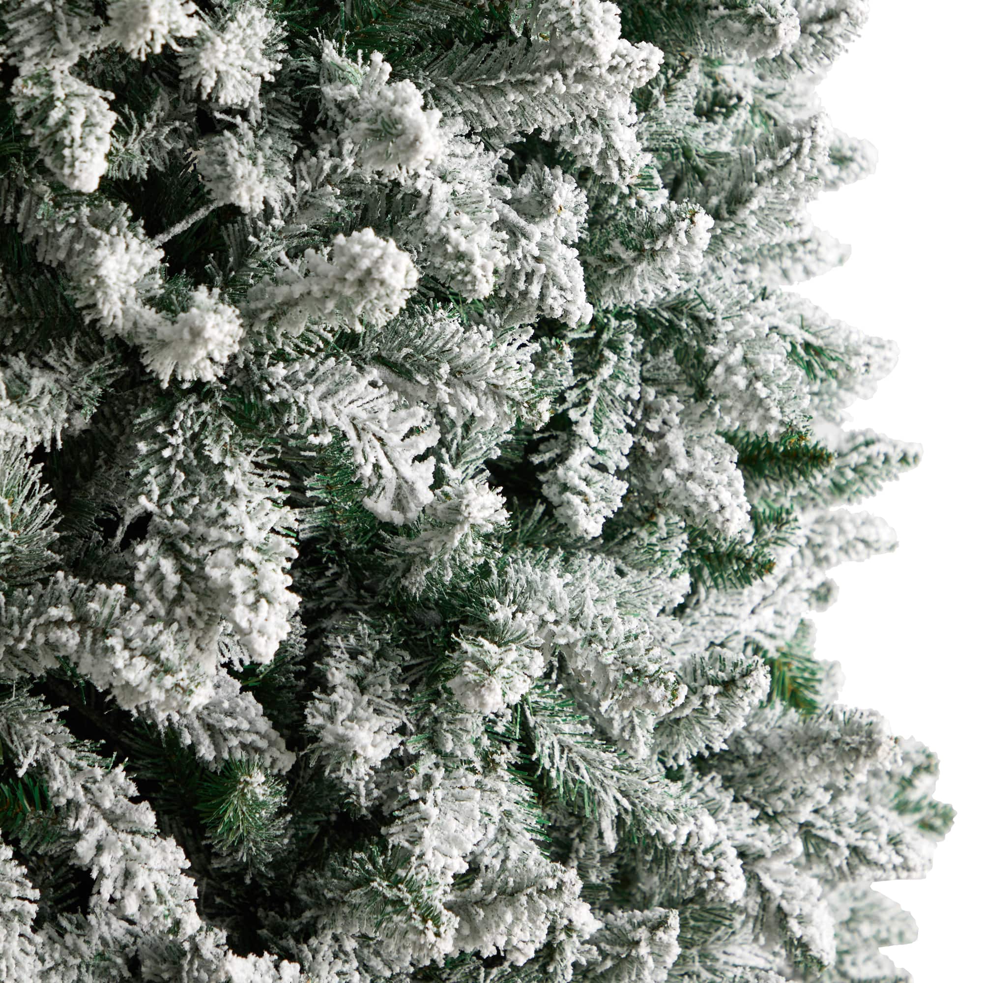 10ft. Pre-Lit Slim Flocked Montreal Fir Artificial Christmas Tree, White LED Lights