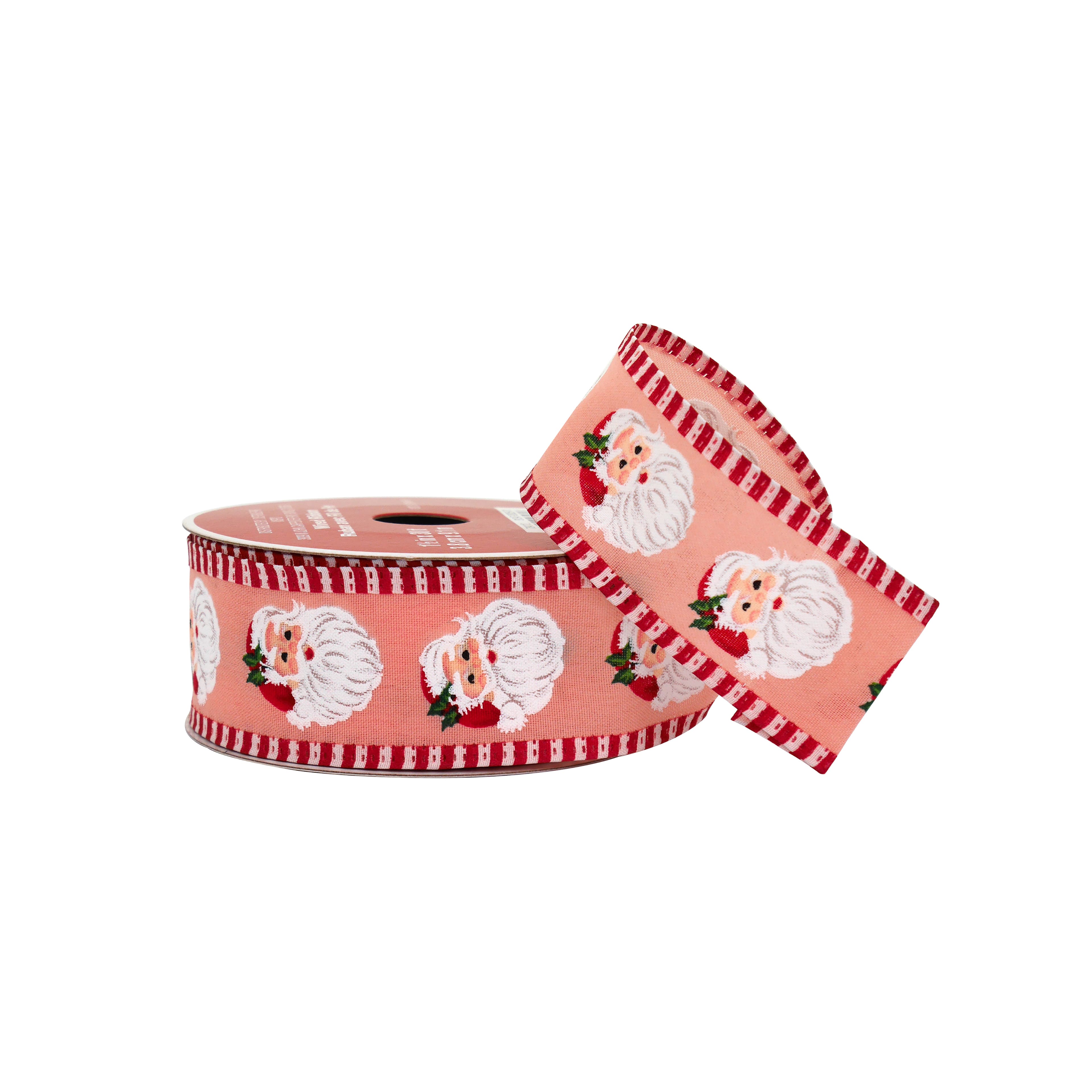 1.5&#x22; x 30ft. Holly Jolly Santa Wired Taffeta Ribbon by Celebrate It&#xAE;
