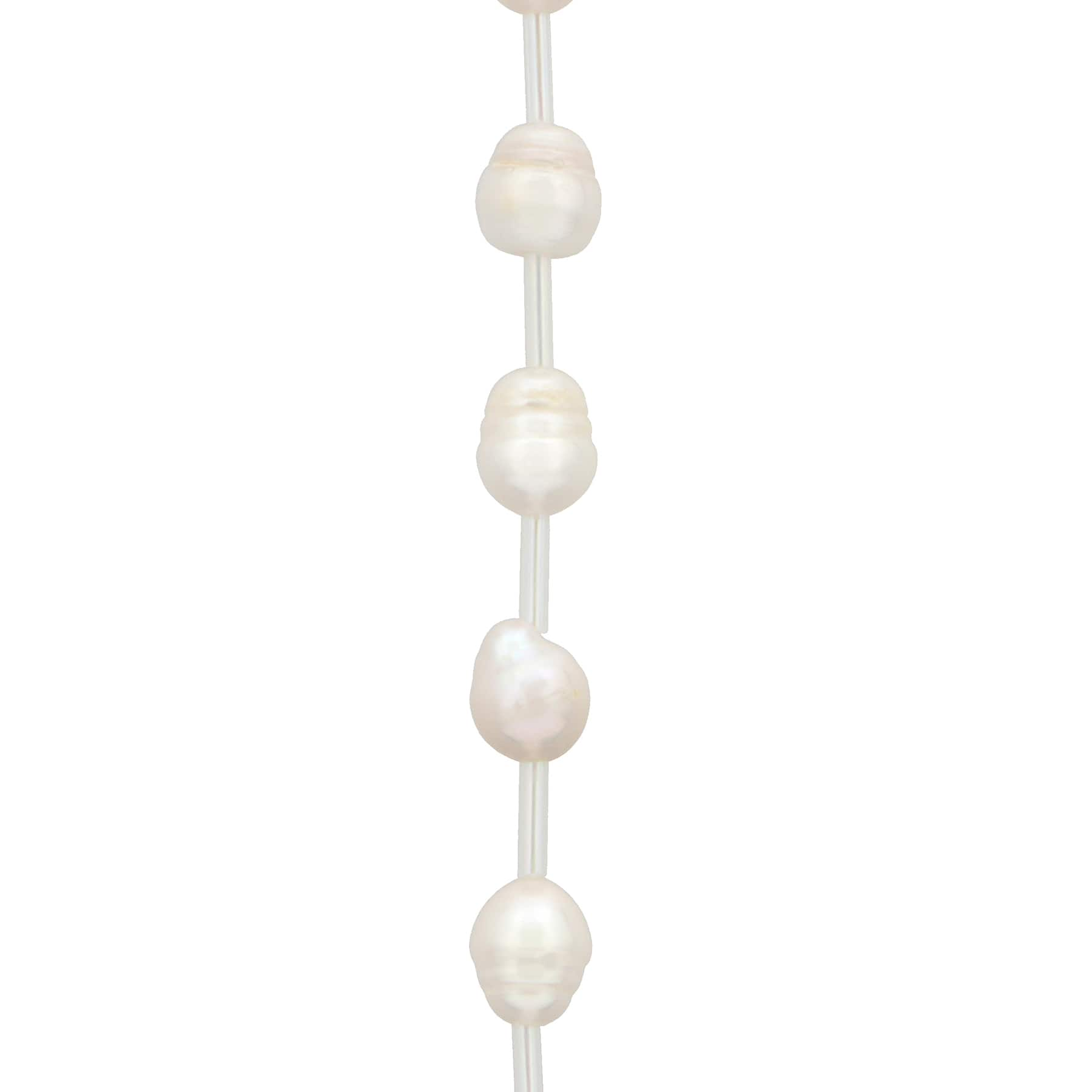 9mm White Freshwater Pearl Beads by Bead Landing&#x2122;