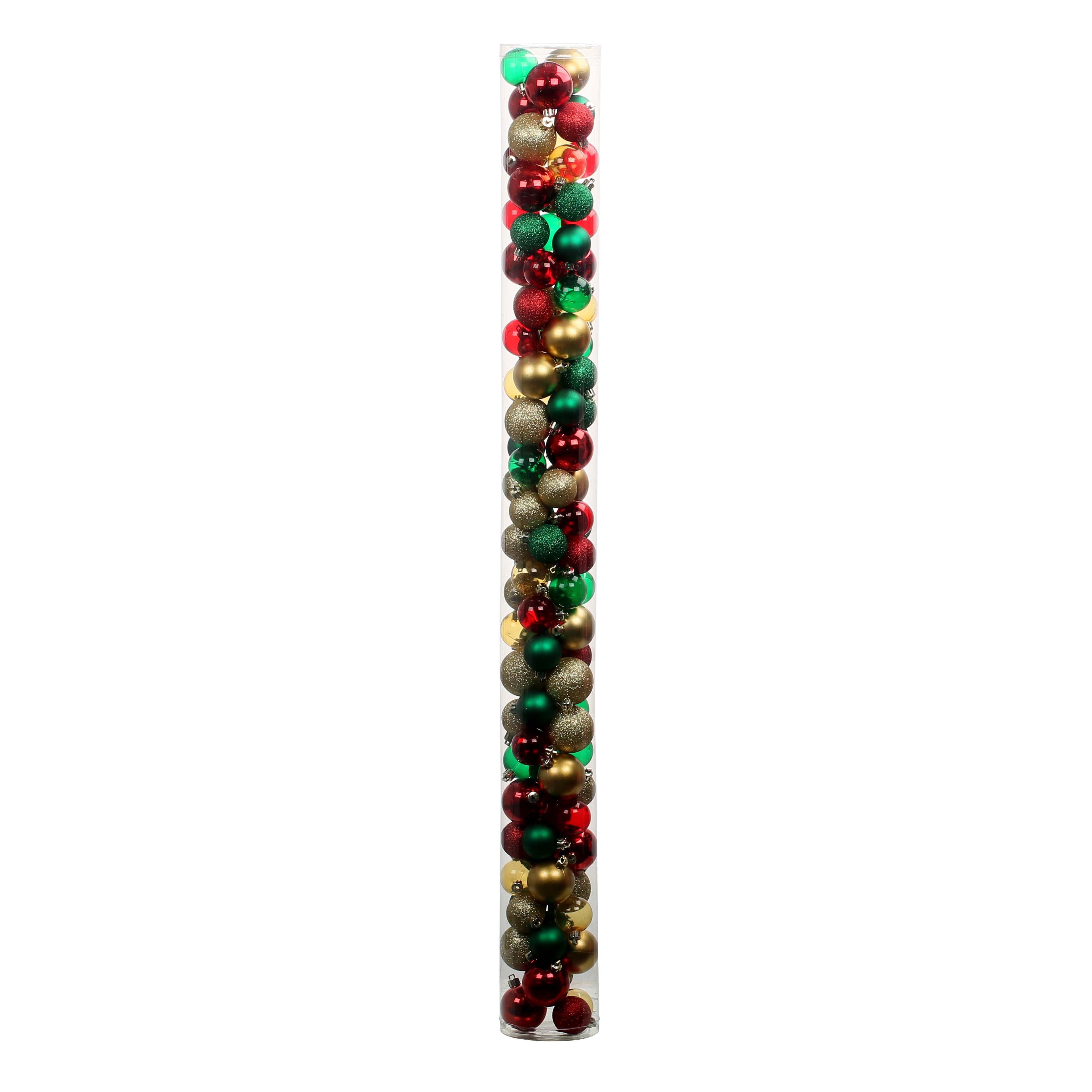 100 Pack Red, Green &#x26; Gold Shatterproof Ball Ornaments by Ashland&#xAE;