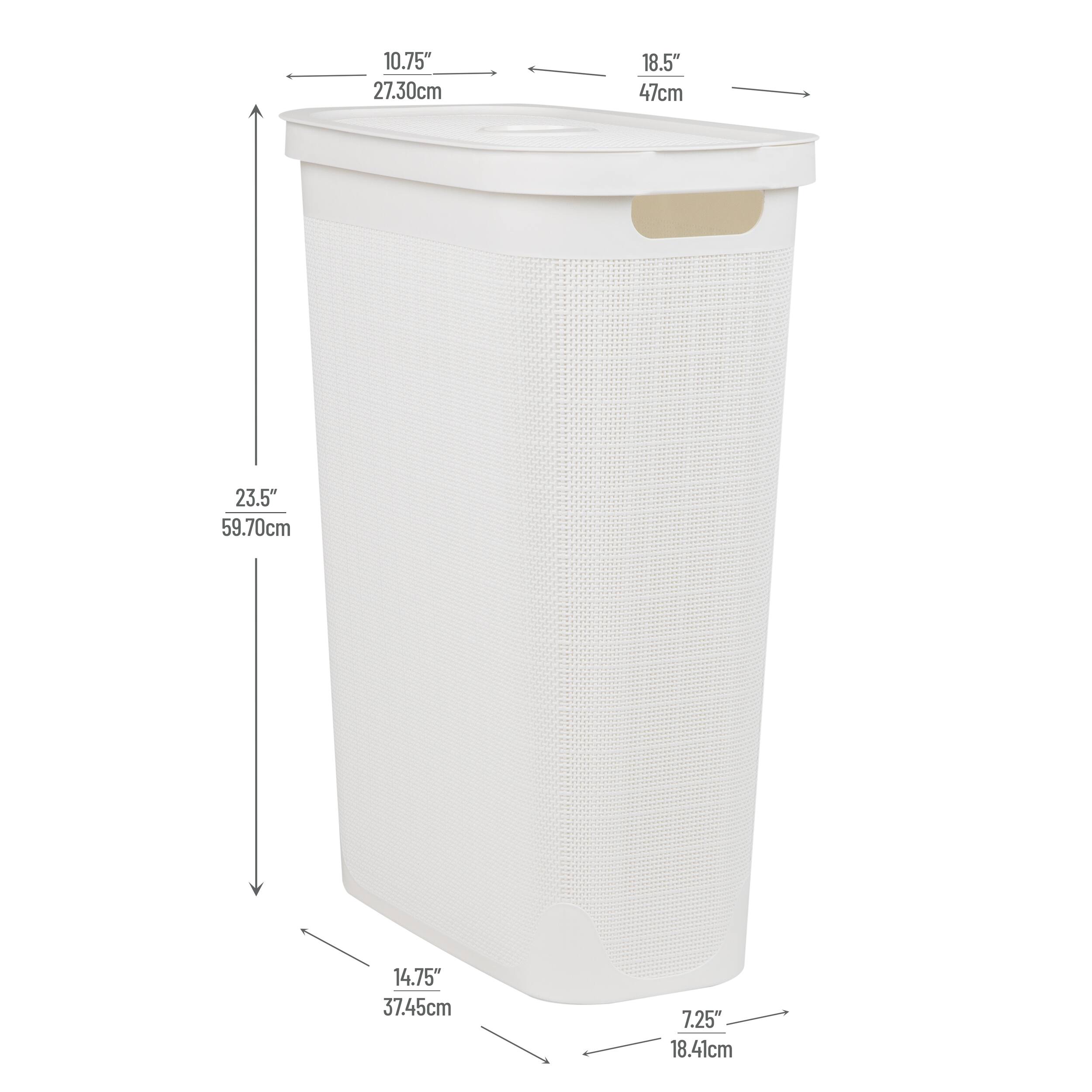 Mind Reader 23.5" Plastic Slim Laundry Hamper