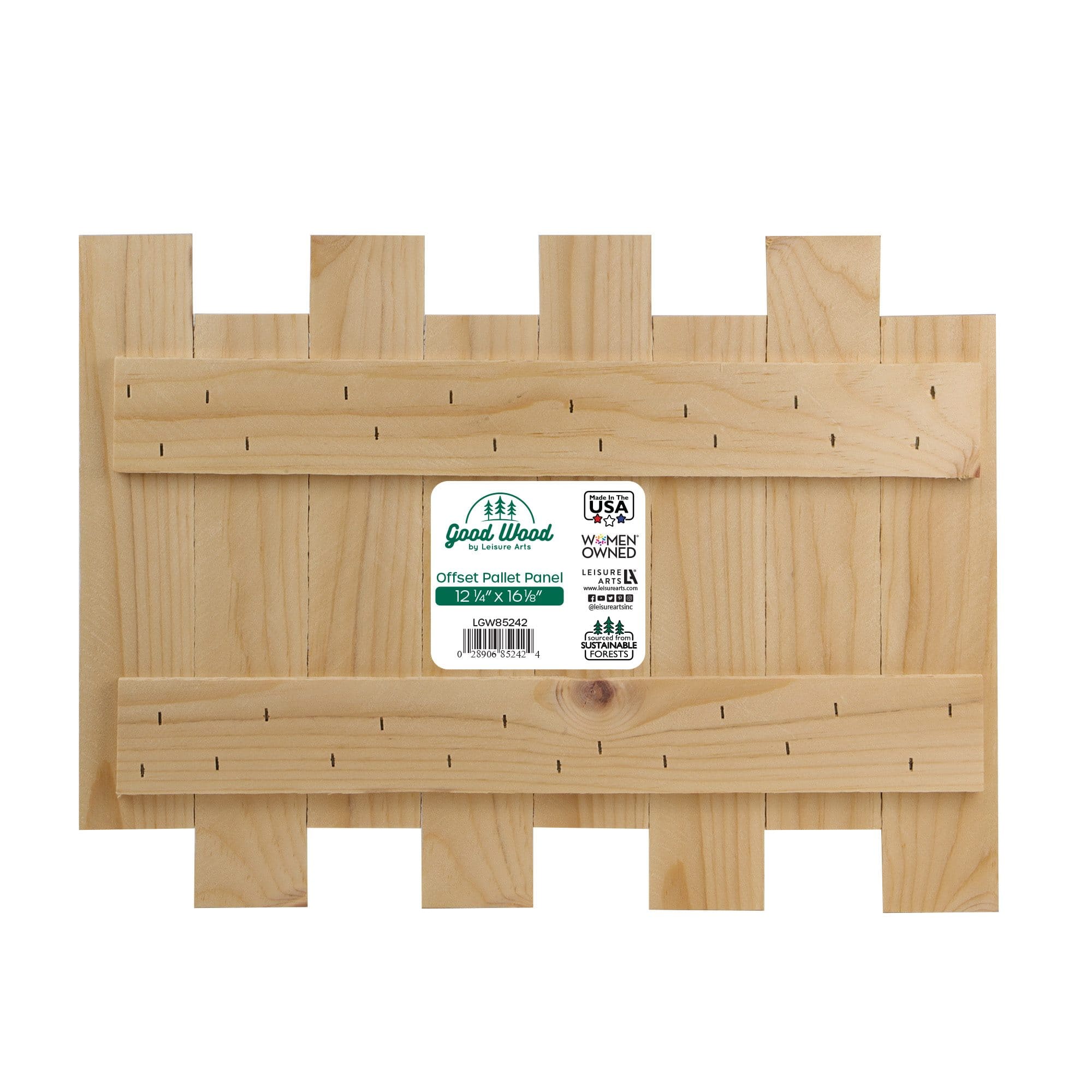 Good Wood by Leisure Arts 16.5&#x22; Offset Pallet Panel