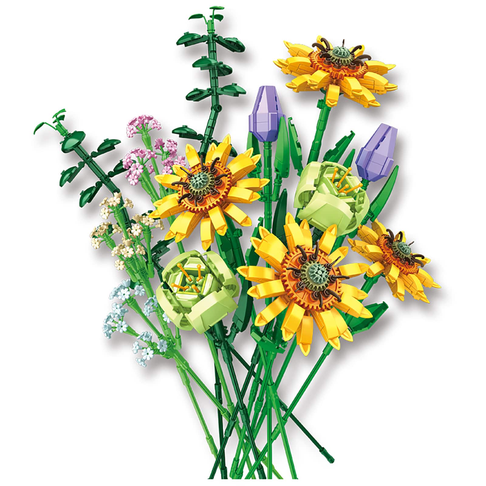 Contixo BK04 Sunflower Bouquet Floral Collection Building Block Set