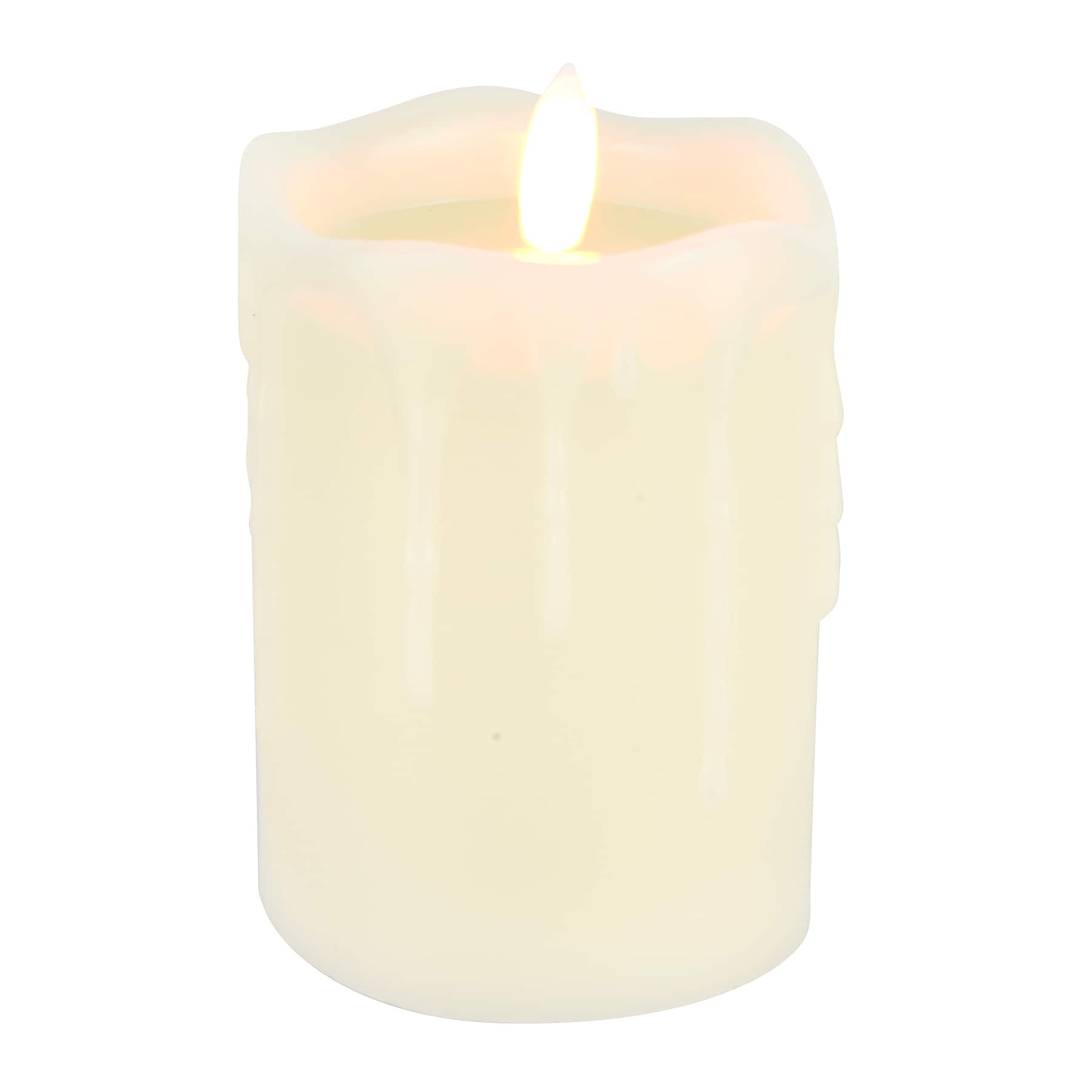 3&#x22; x 4&#x22; Cream Drip LED Pillar Candle by Ashland&#xAE;