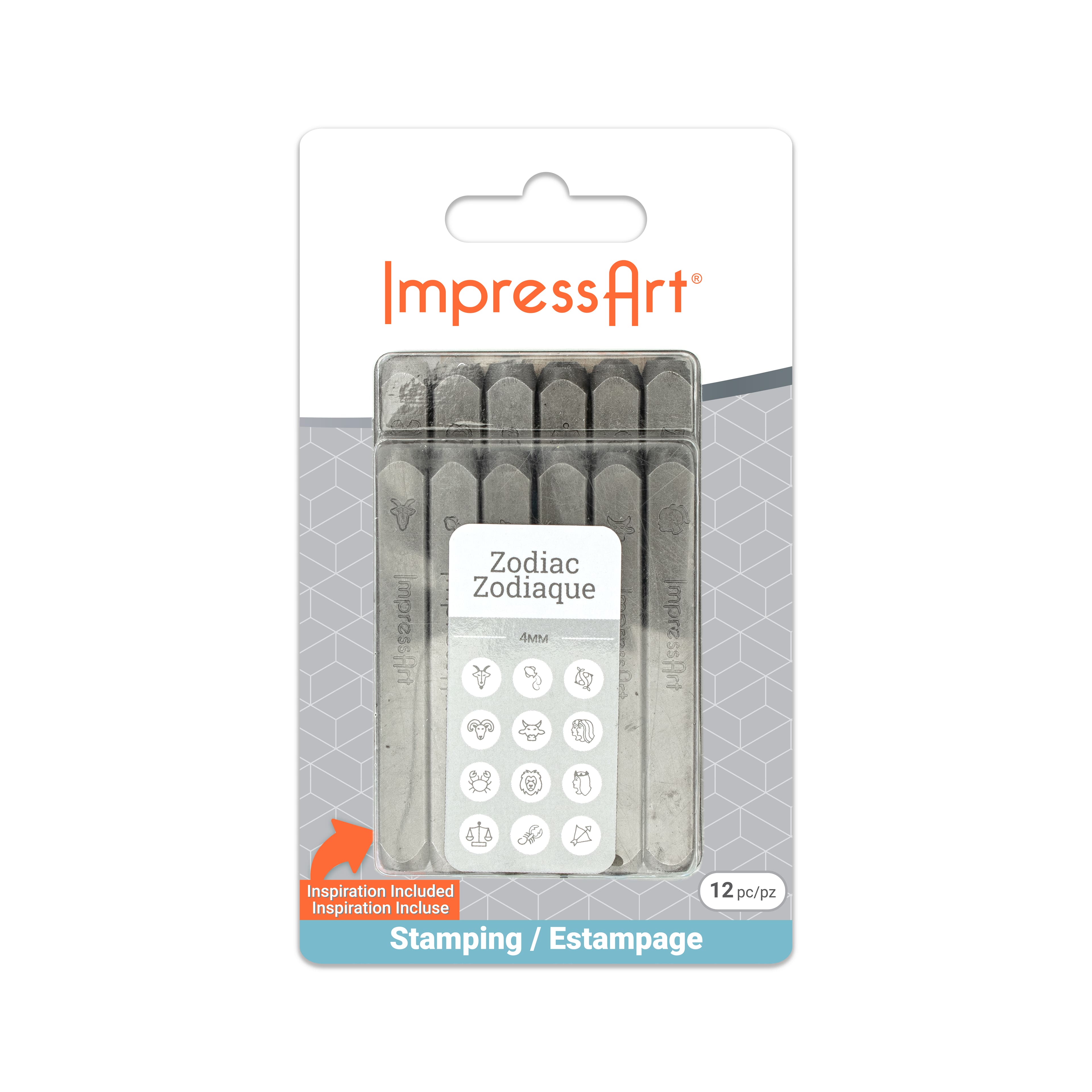 ImpressArt&#xAE; 4mm Zodiac Metal Stamps Pack