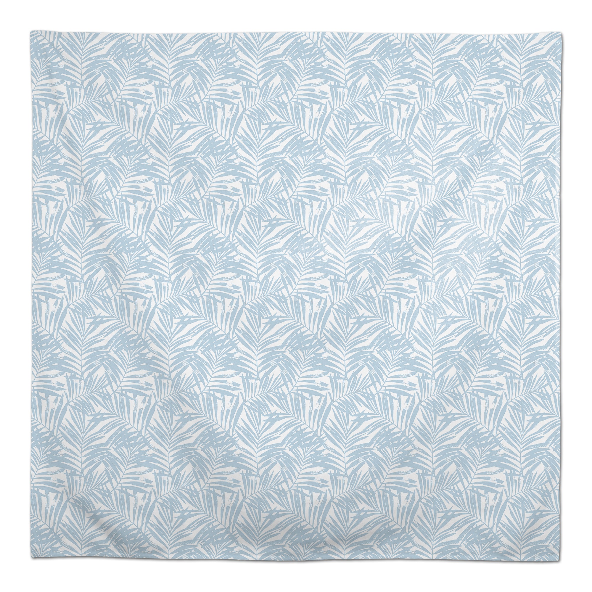58&#x22; Blue Palm Leaf Pattern Tablecloth