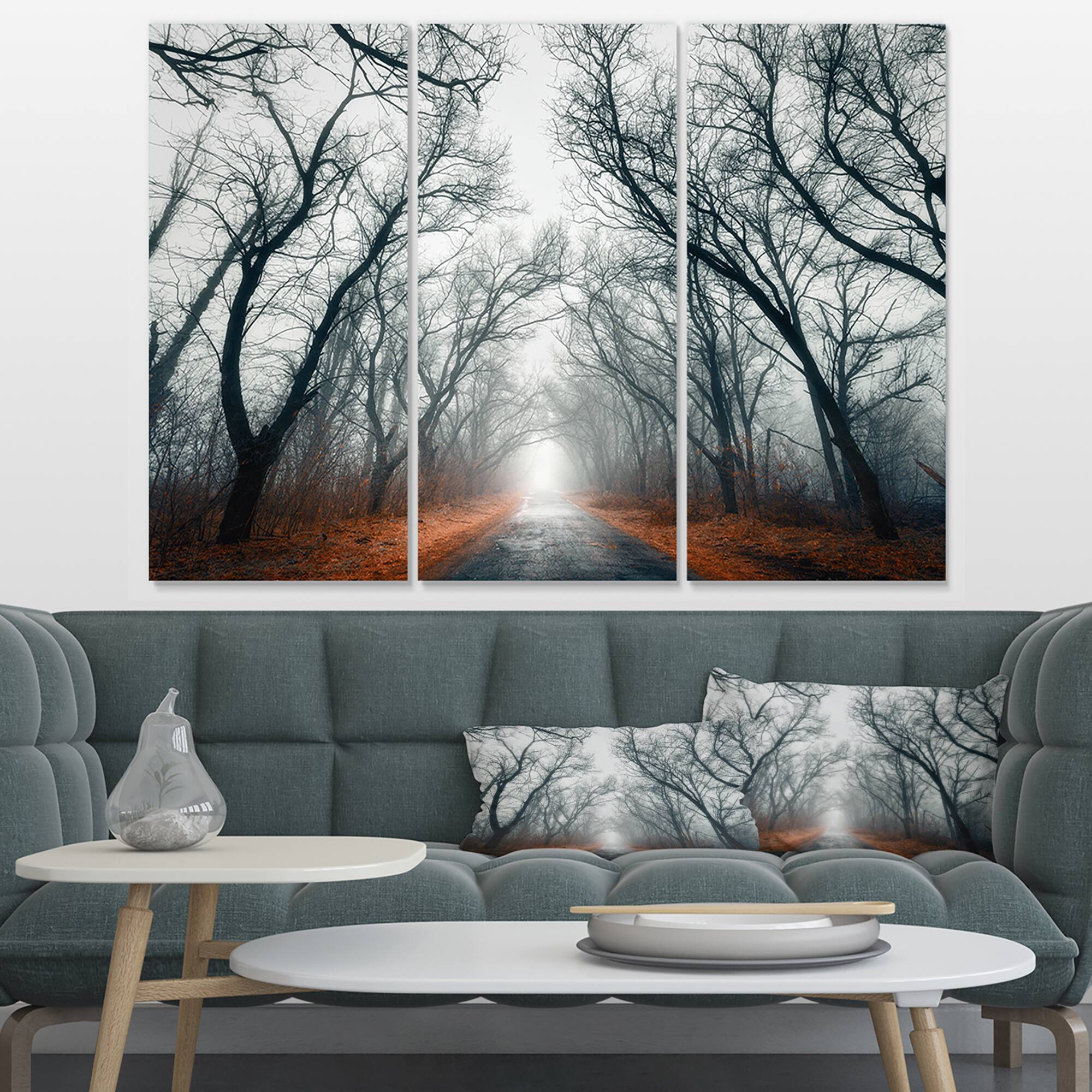 Designart - Mystic Road in Forest - Landscape Photography Canvas Print