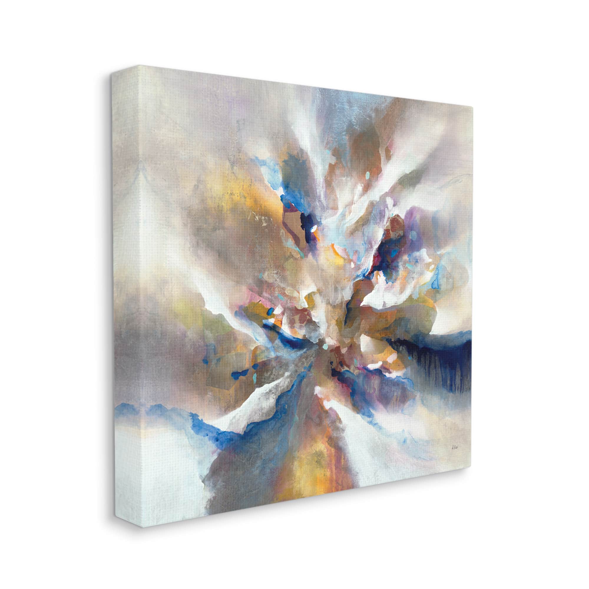 Stupell Industries Complex Abstraction Grey Orange Brush Strokes Canvas Wall Art