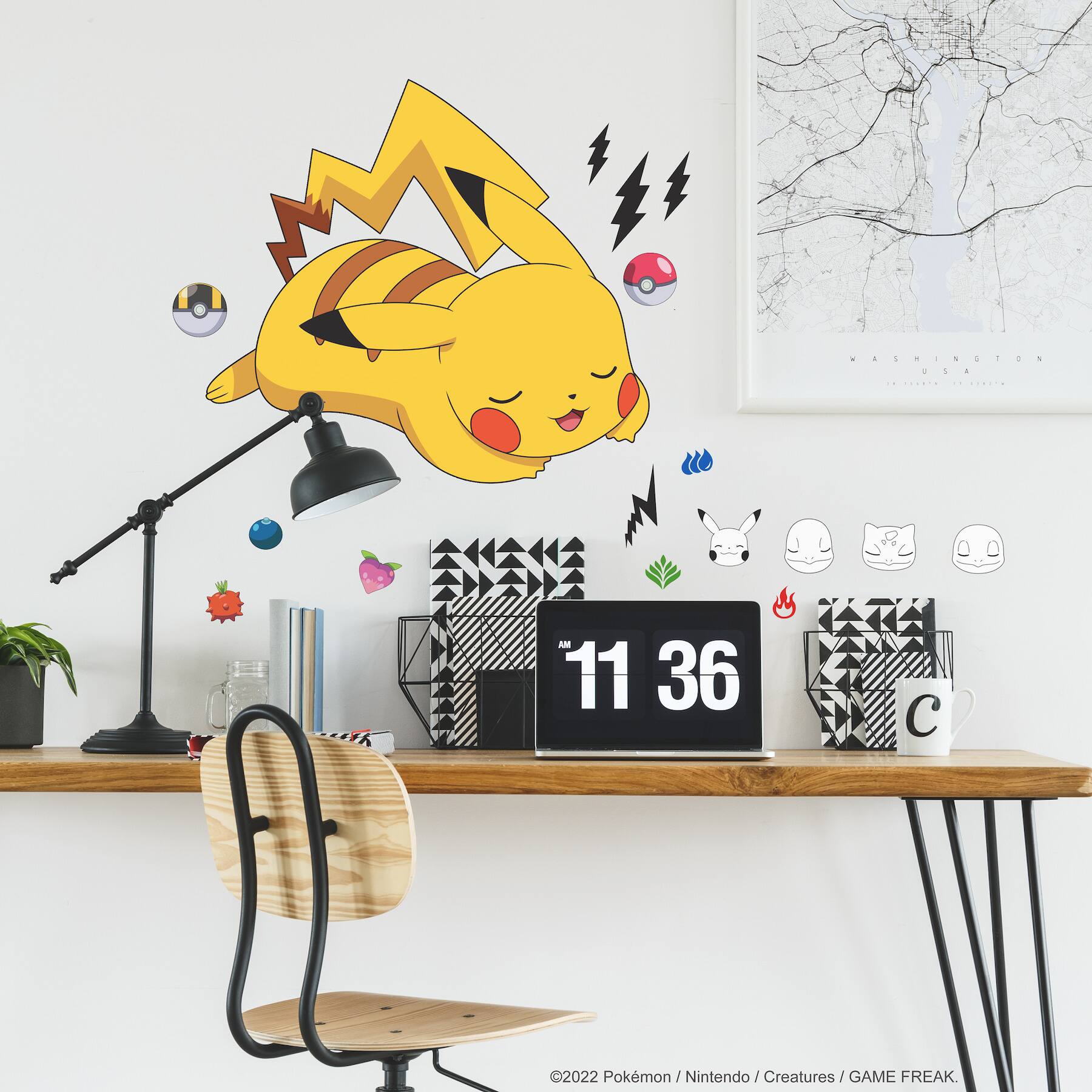 RoomMates Pokemon Sleeping Pikachu Giant Peel & Stick Wall Decals