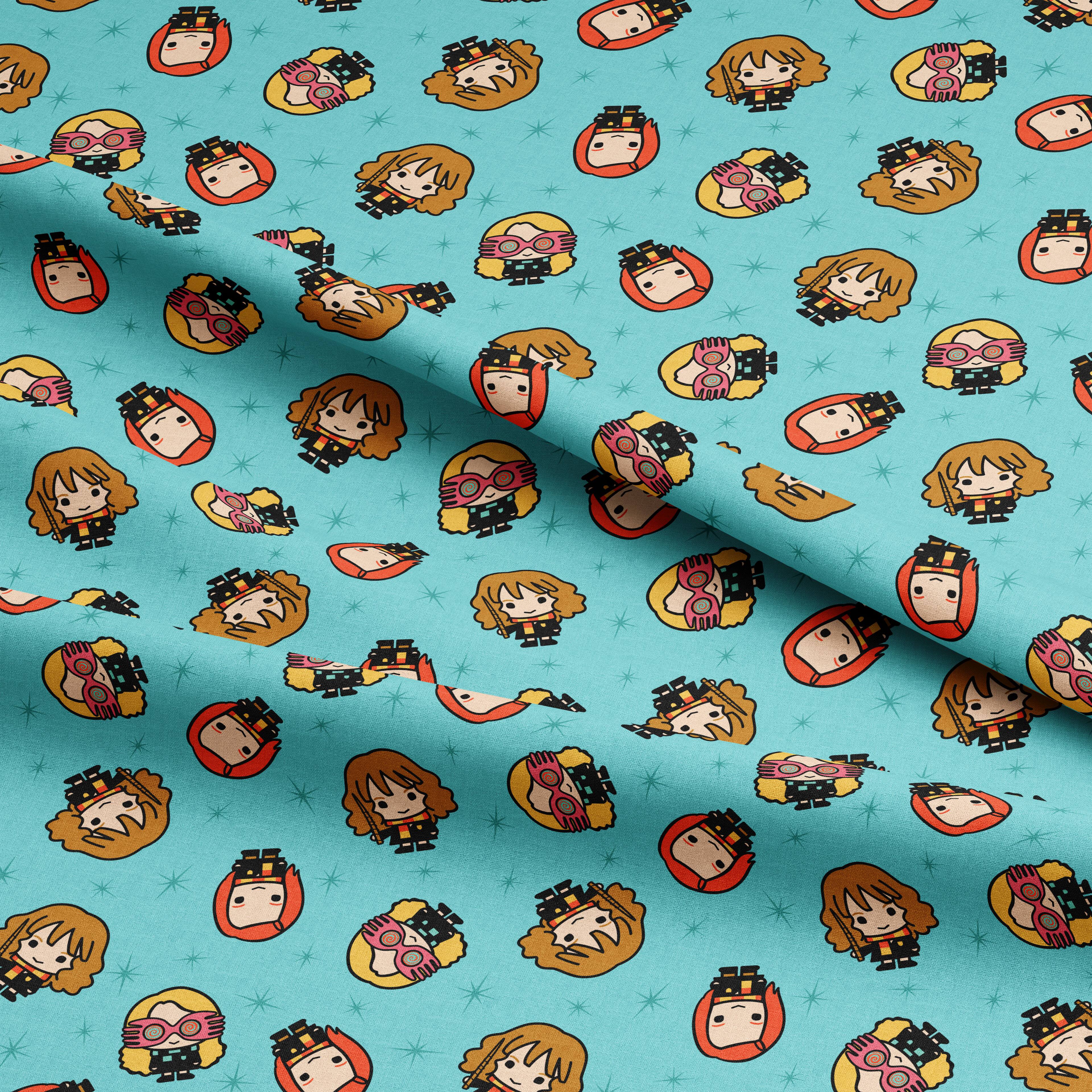 Harry Potter™ Aqua Kawaii Girls Toss Cotton Fabric
