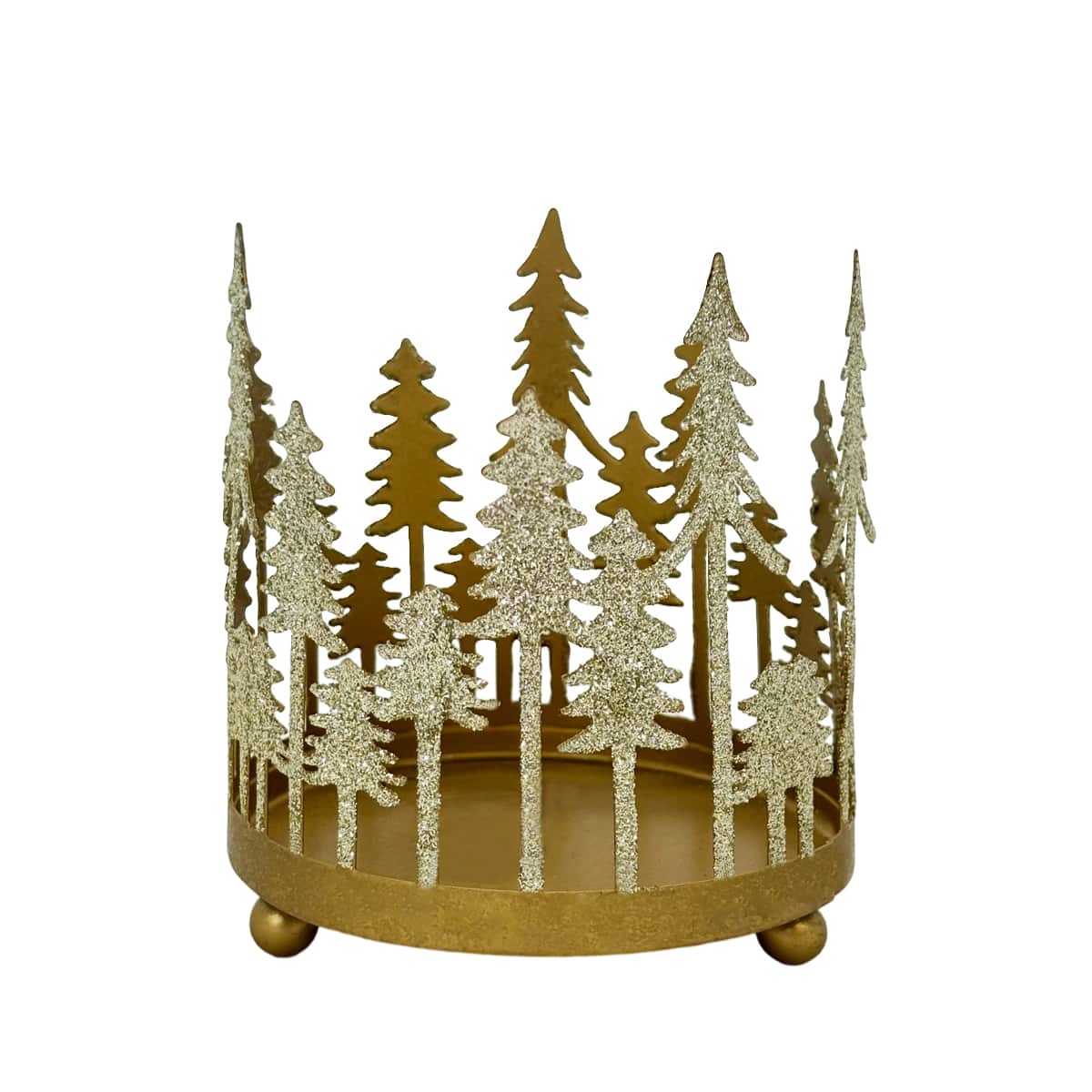 4.25&#x22; Gold Metal Trees Candle Holder by Ashland&#xAE;