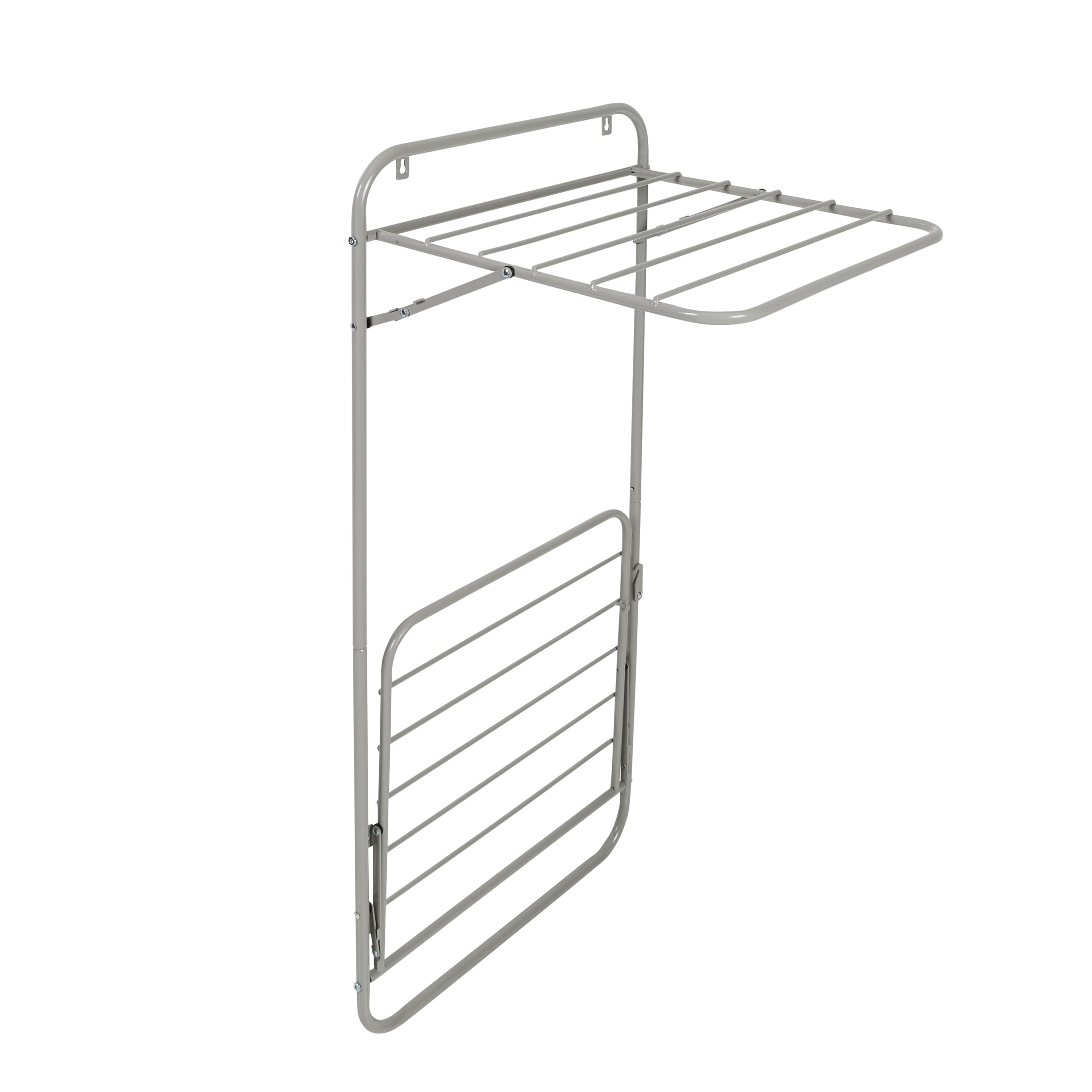 Honey Can Do 2-Tier Gray Over the Door Retractable Clothing Drying Rack