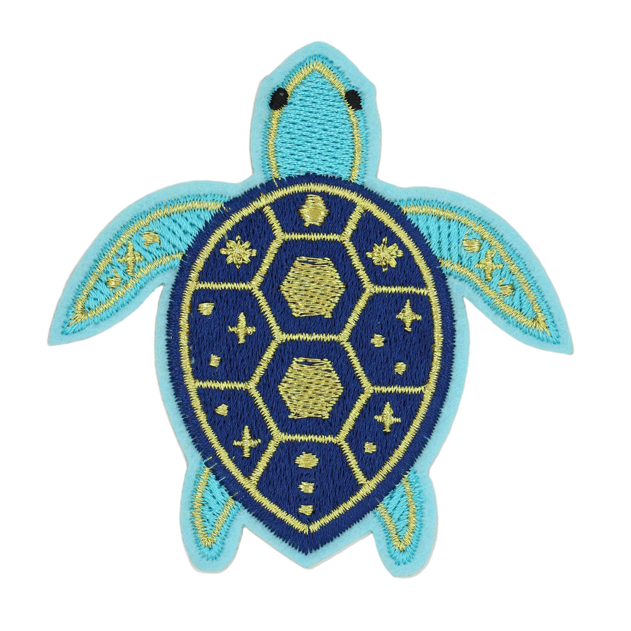 Iron-On & Adhesive Blue Turtle Embroidered Patch by Make Market®