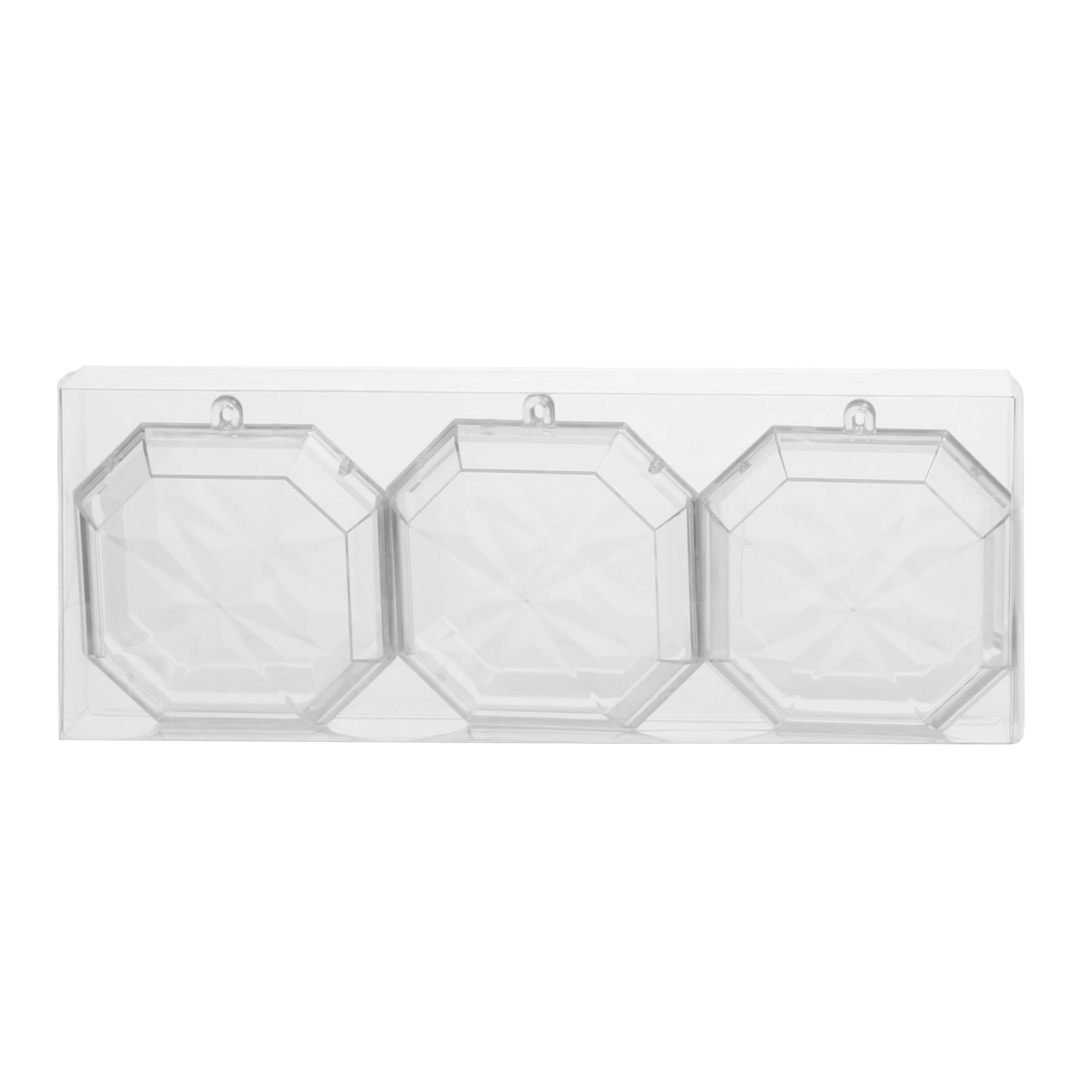 3 Pack 4.25&#x22; Clear Fillable DIY Plastic Gem Ornaments by Make Market&#xAE;