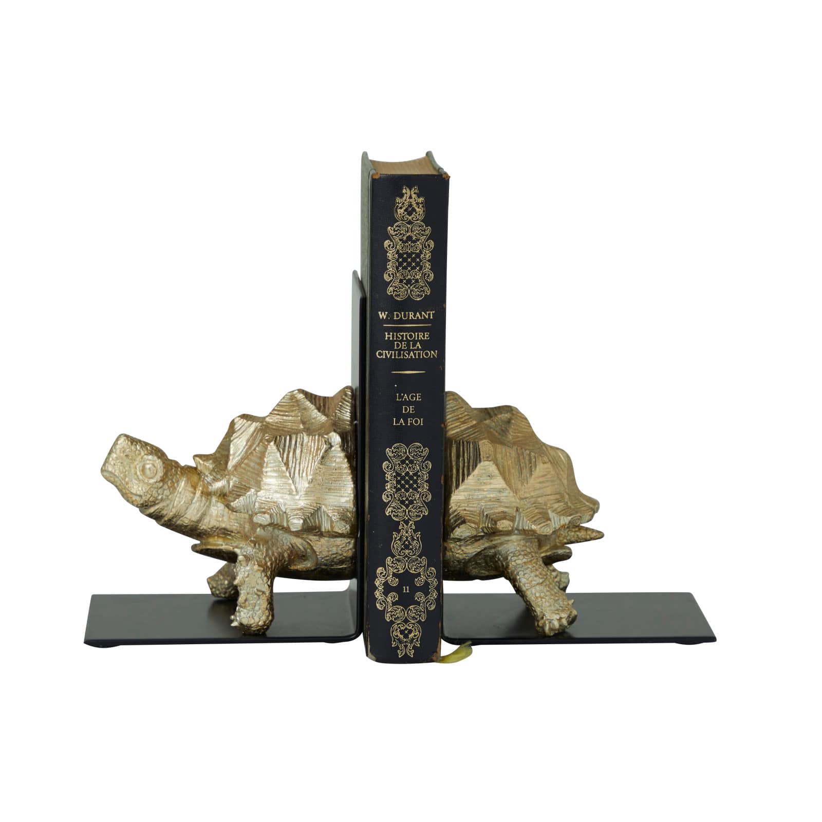 CosmoLiving by Cosmopolitan Brass Polystone Coastal Bookends, 6" x 5" x 4"