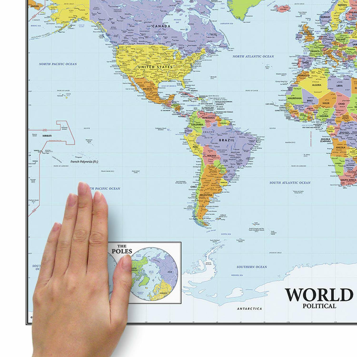 RoomMates World Map Dry Erase Peel &#x26; Stick Giant Decals