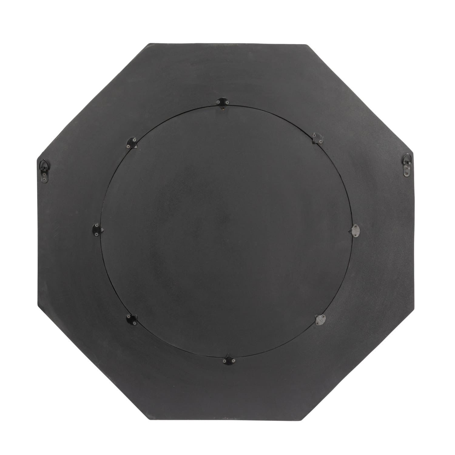 Hello Honey® Black Hexagonal Carved Wood Framed Wall Mirror