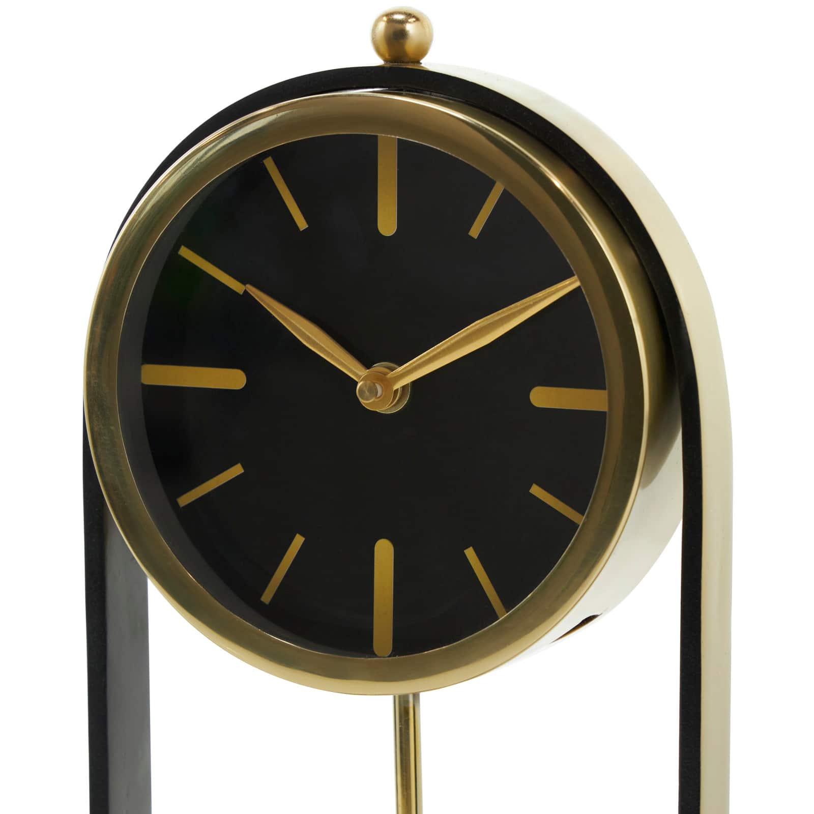 13" Gold Aluminum Tall Clock with Swinging Ball Pendulum