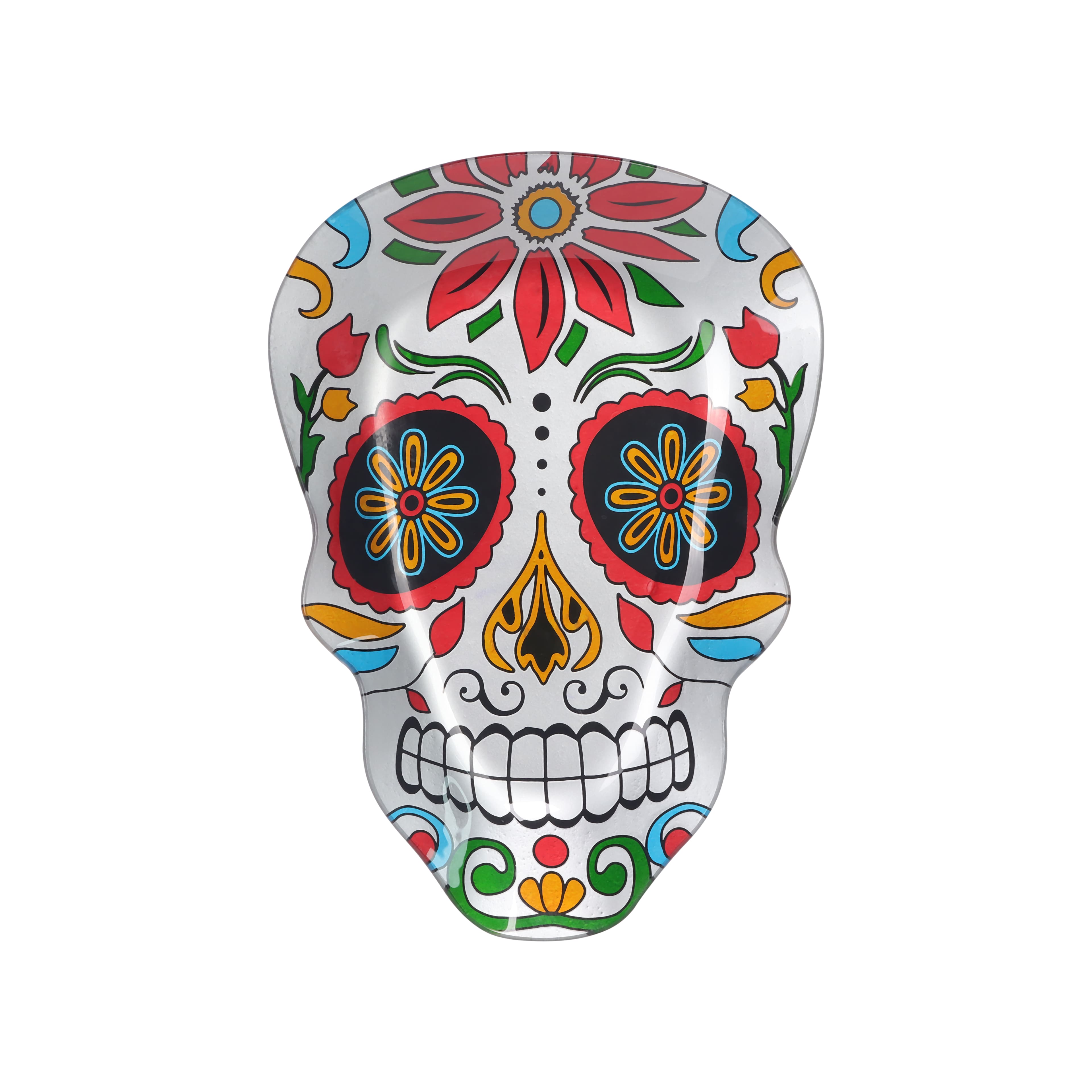 12&#x22; Sugar Skull Decorative Glass Plate by Ashland&#xAE;
