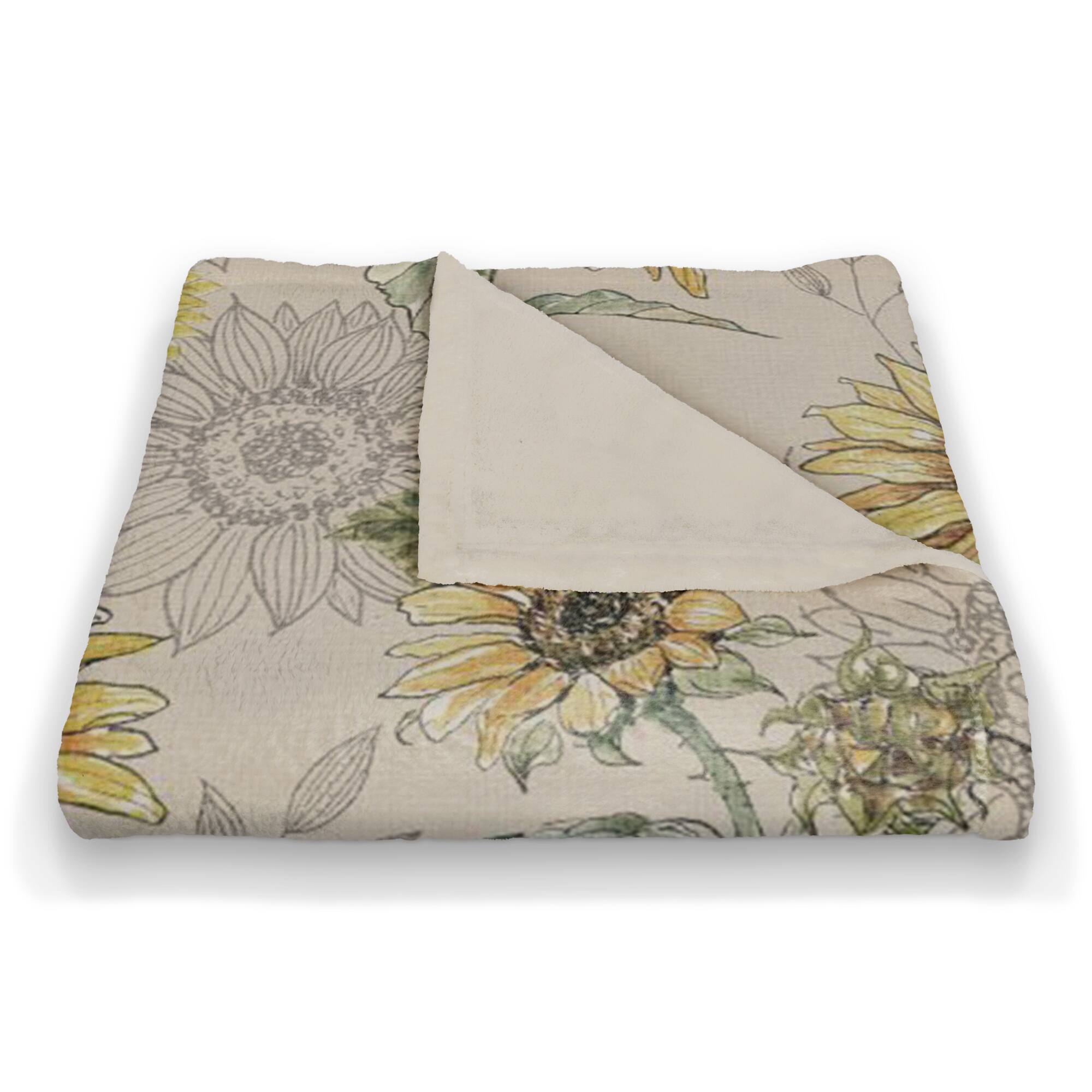 Sunflower Pattern Coral Fleece Blanket
