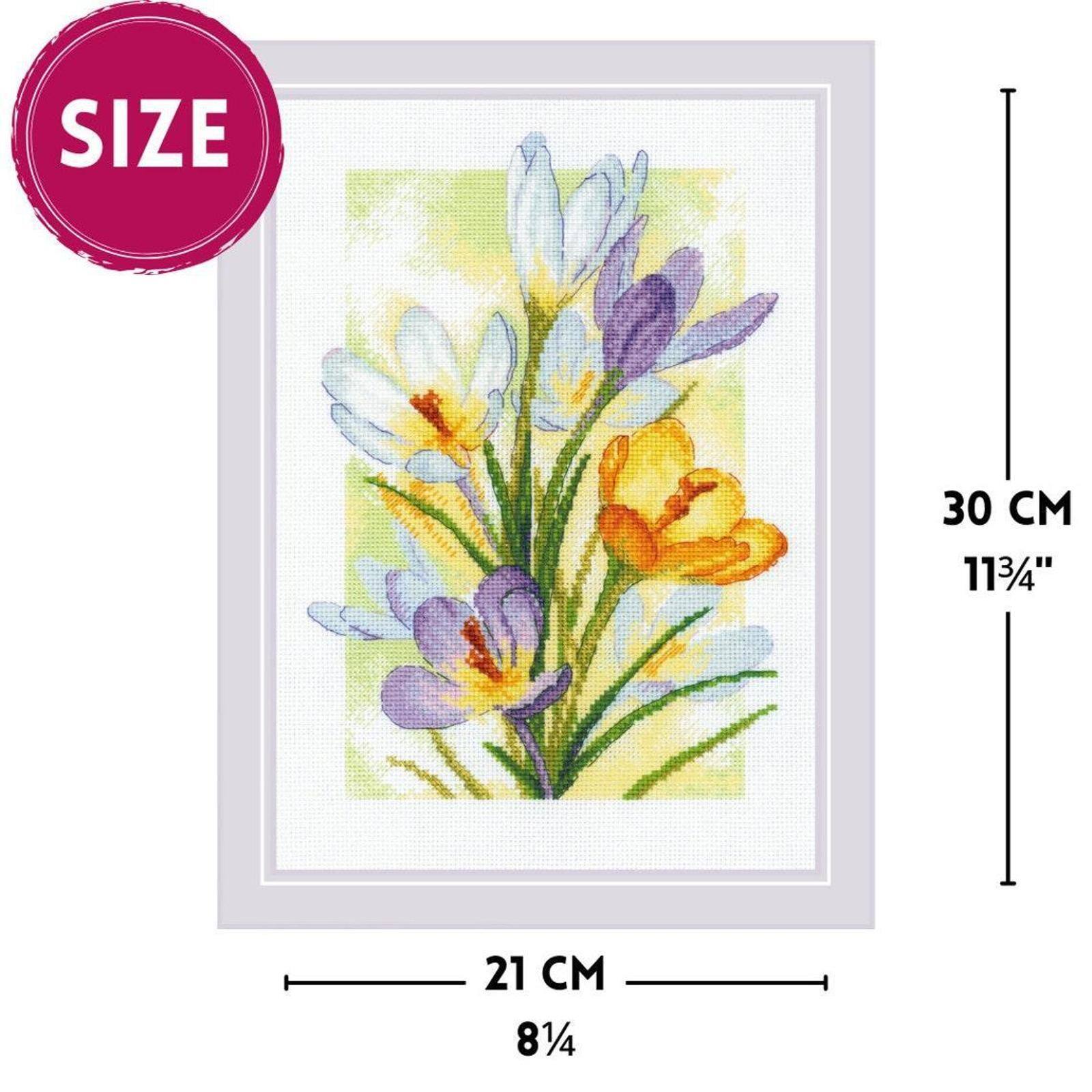 RIOLIS Spring Glow Crocuses Counted Cross Stitch Kit