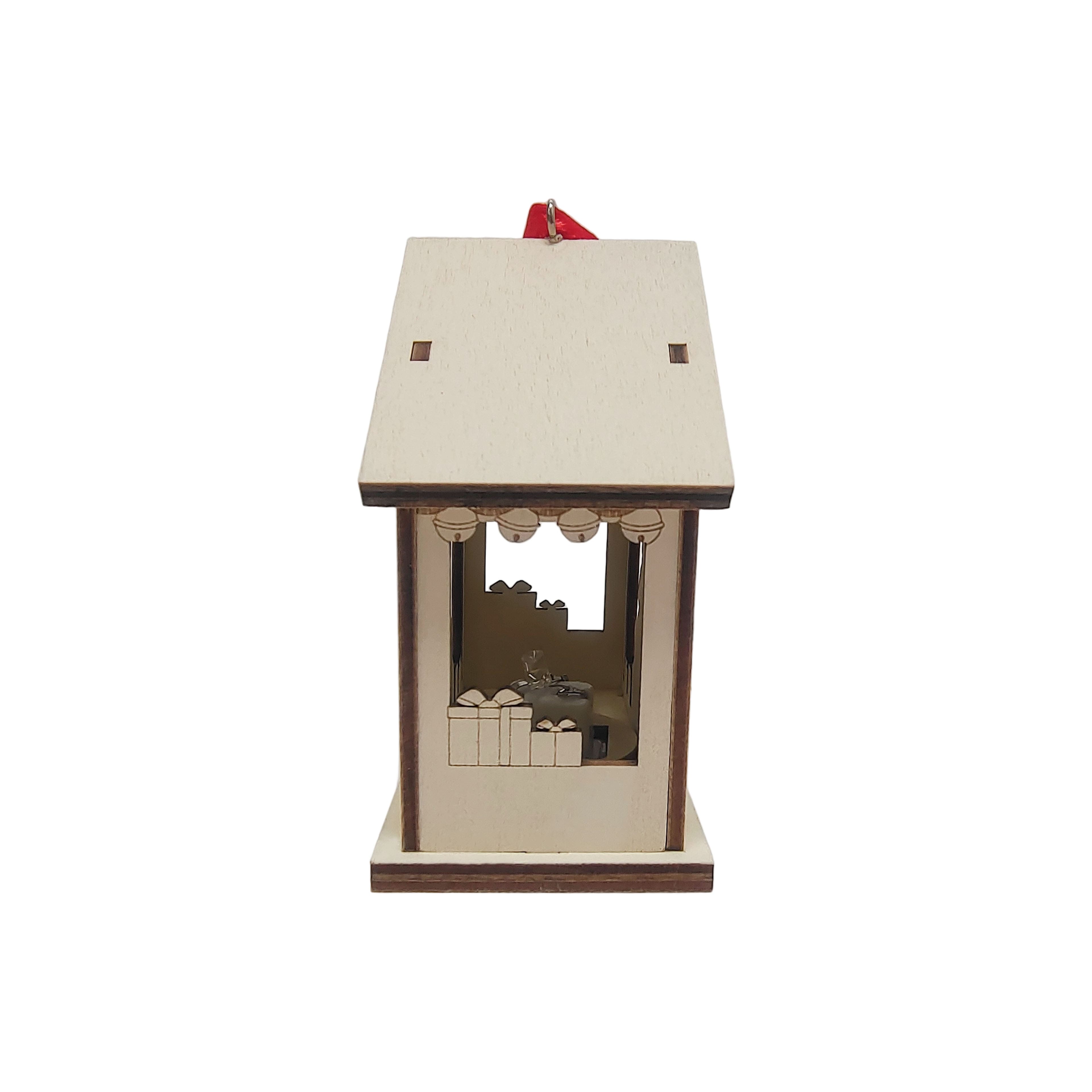 3.75" Unfinished Santa Claus House DIY LED Wood Ornament by Make Market®