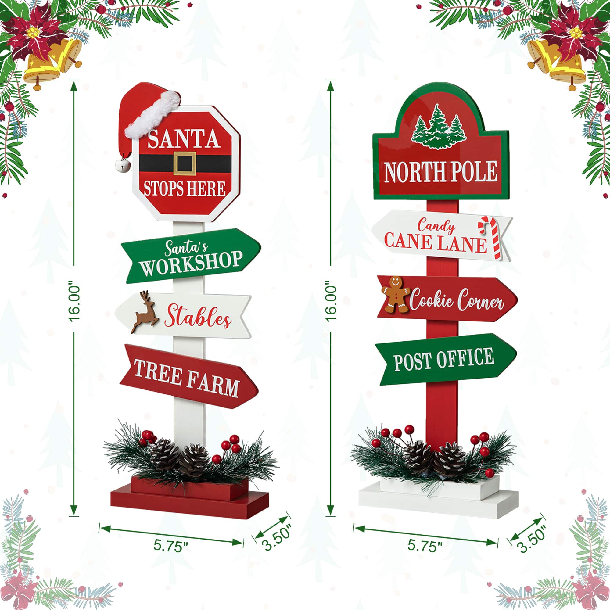 Glitzhome&#xAE; 16.5&#x22; Christmas Sign Table D&#xE9;cor Set