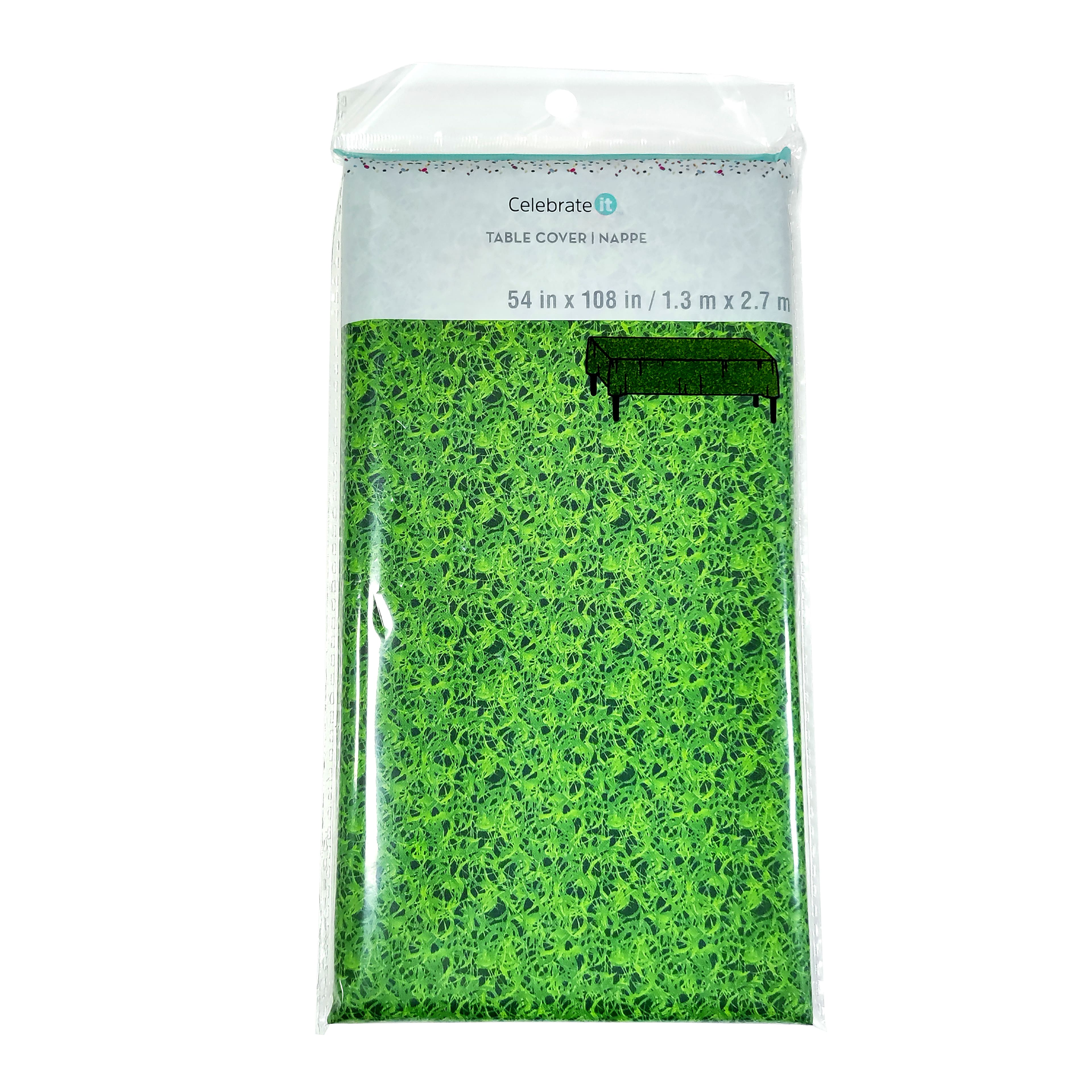 54&#x22; x 108&#x22; Sports Grass Plastic Table Cover by Celebrate It&#x2122;