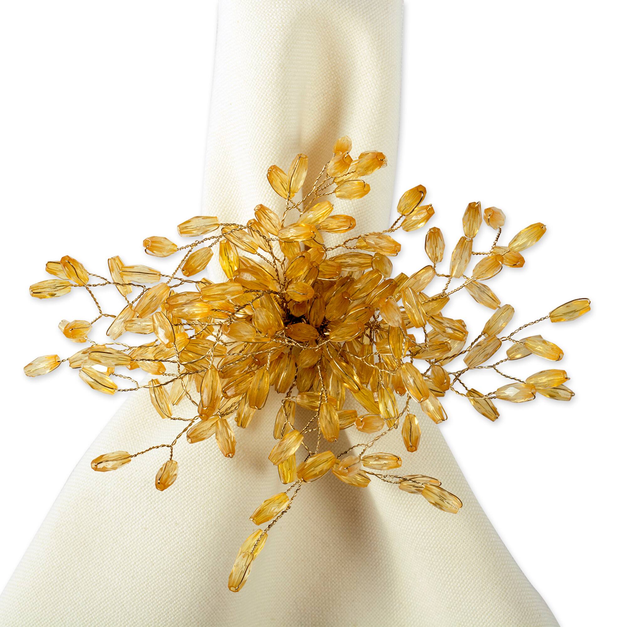 DII&#xAE; Gold Beaded Burst Napkin Rings, 6ct.