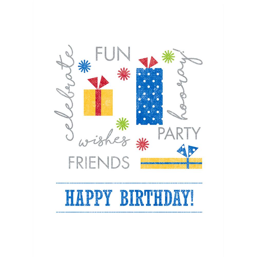 JAM Paper Wish Big Blank Assorted Birthday Card Set, 36ct.