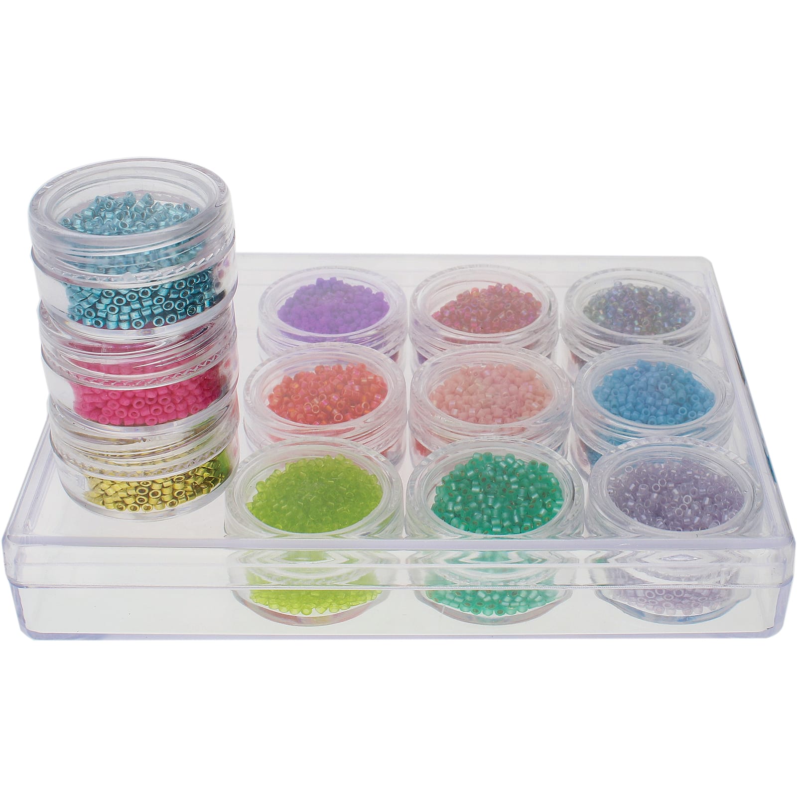 The Beadsmith&#xAE; 5&#x27;&#x27; x 4&#x27;&#x27; x 1&#x27;&#x27; Clear Storage Box with Jars