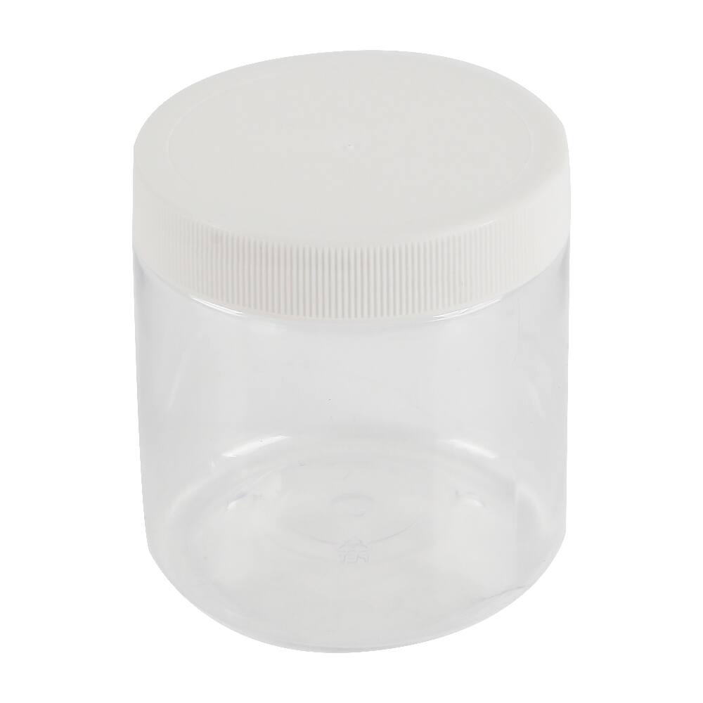 Lot of 6  8 oz Screw Top Plastic Storage Jars  Crafts Household,Shop,Office, 
