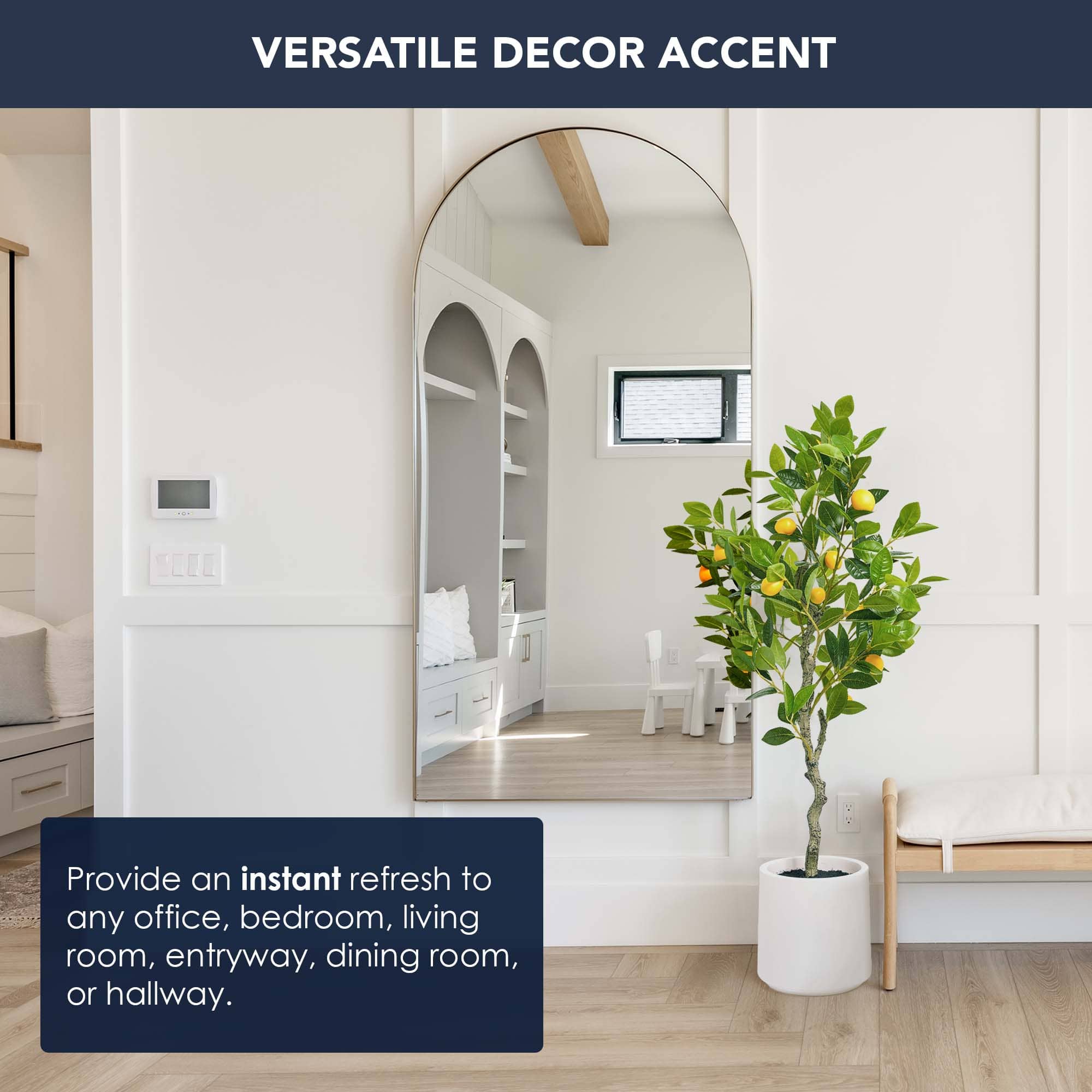 American Art Decor 5ft. Realistic Artificial Lemon Tree in White Pot