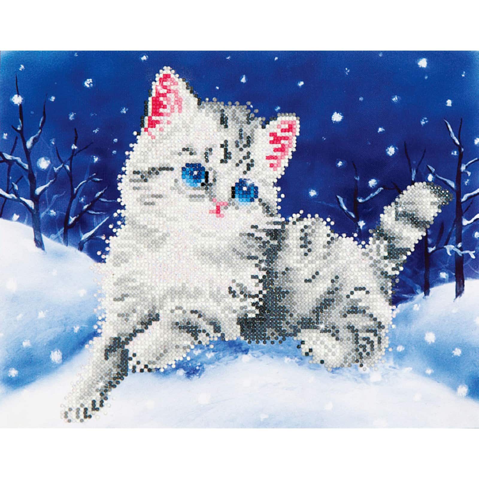 Diamond Dotz® Kitten In The Snow Diamond Painting Artwork Kit