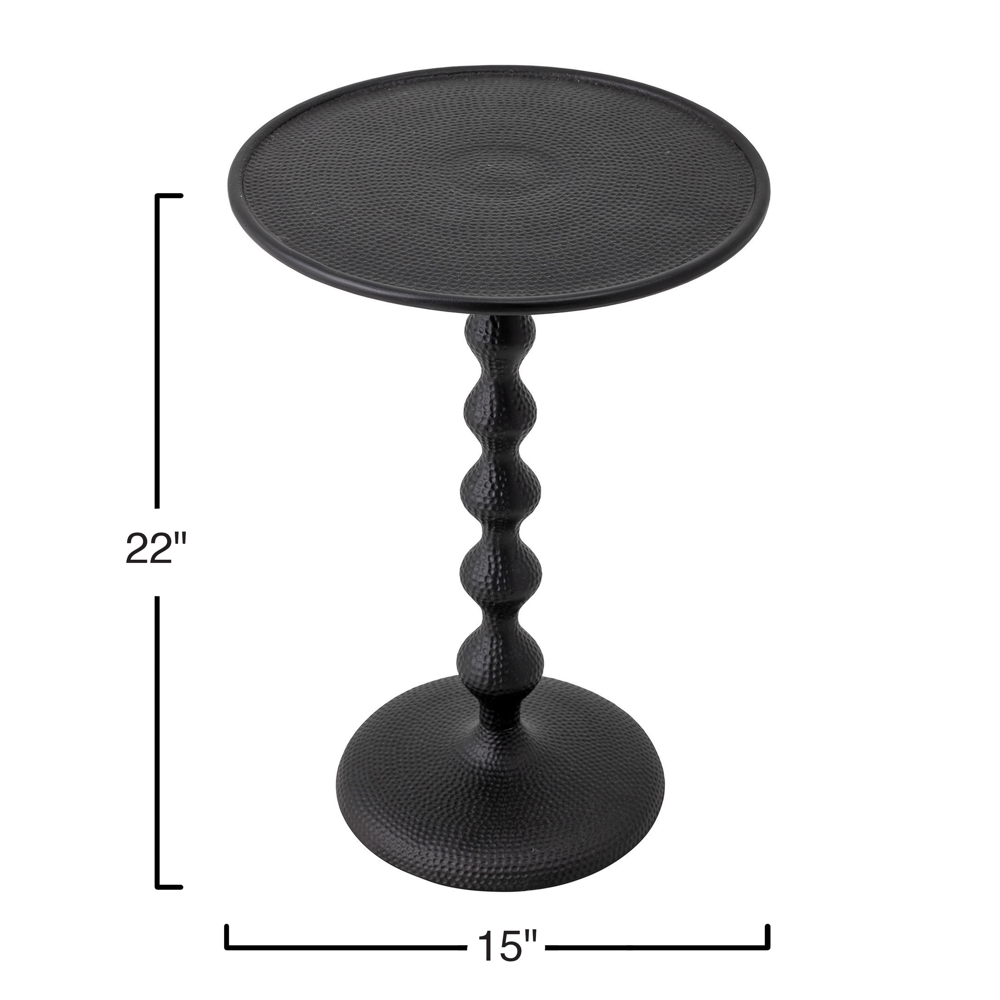 Hello Honey&#xAE; Black Hammered Metal Table