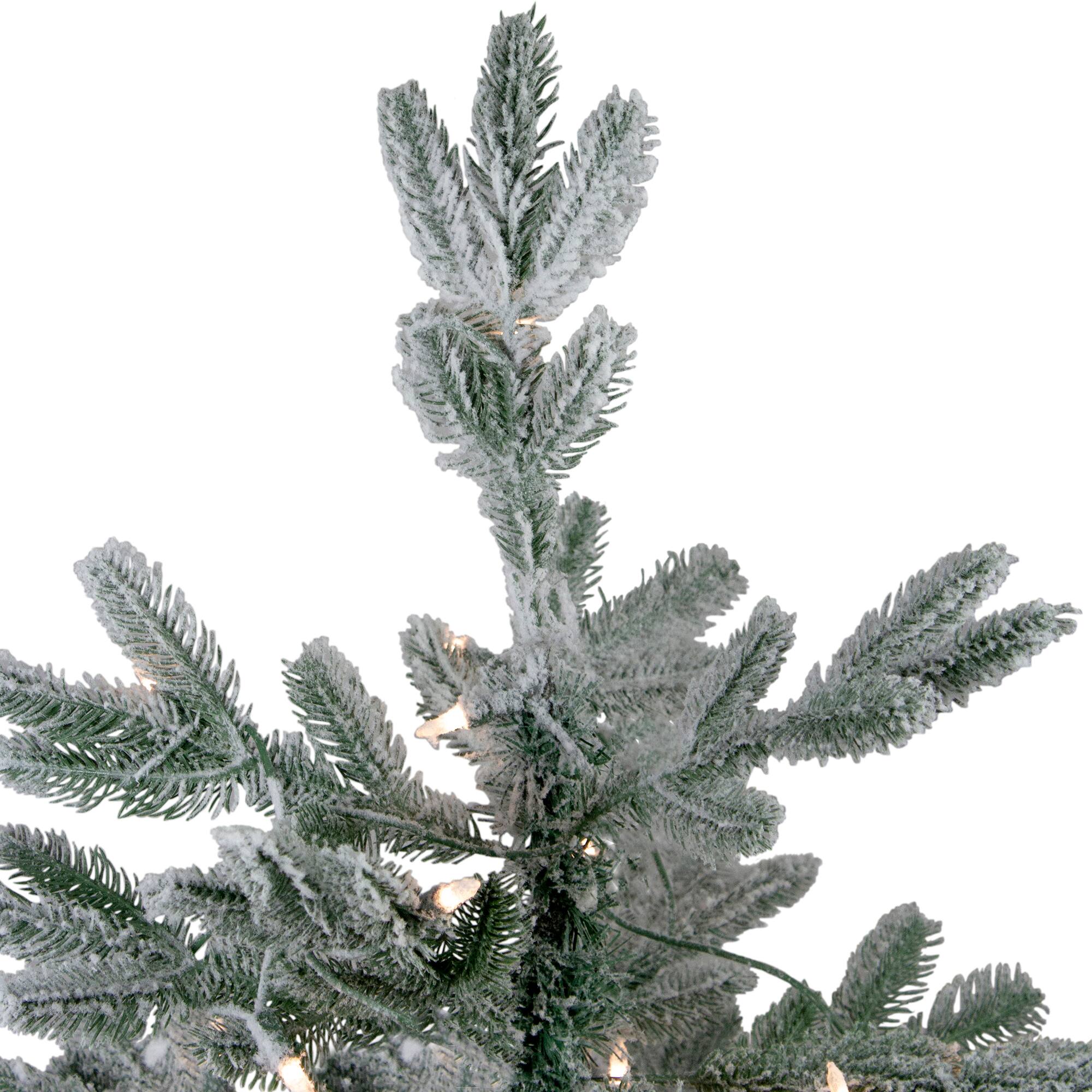 4.5ft. Pre-Lit Real Touch™️ Flocked Whistler Noble Fir Artificial Christmas Tree, Clear Lights