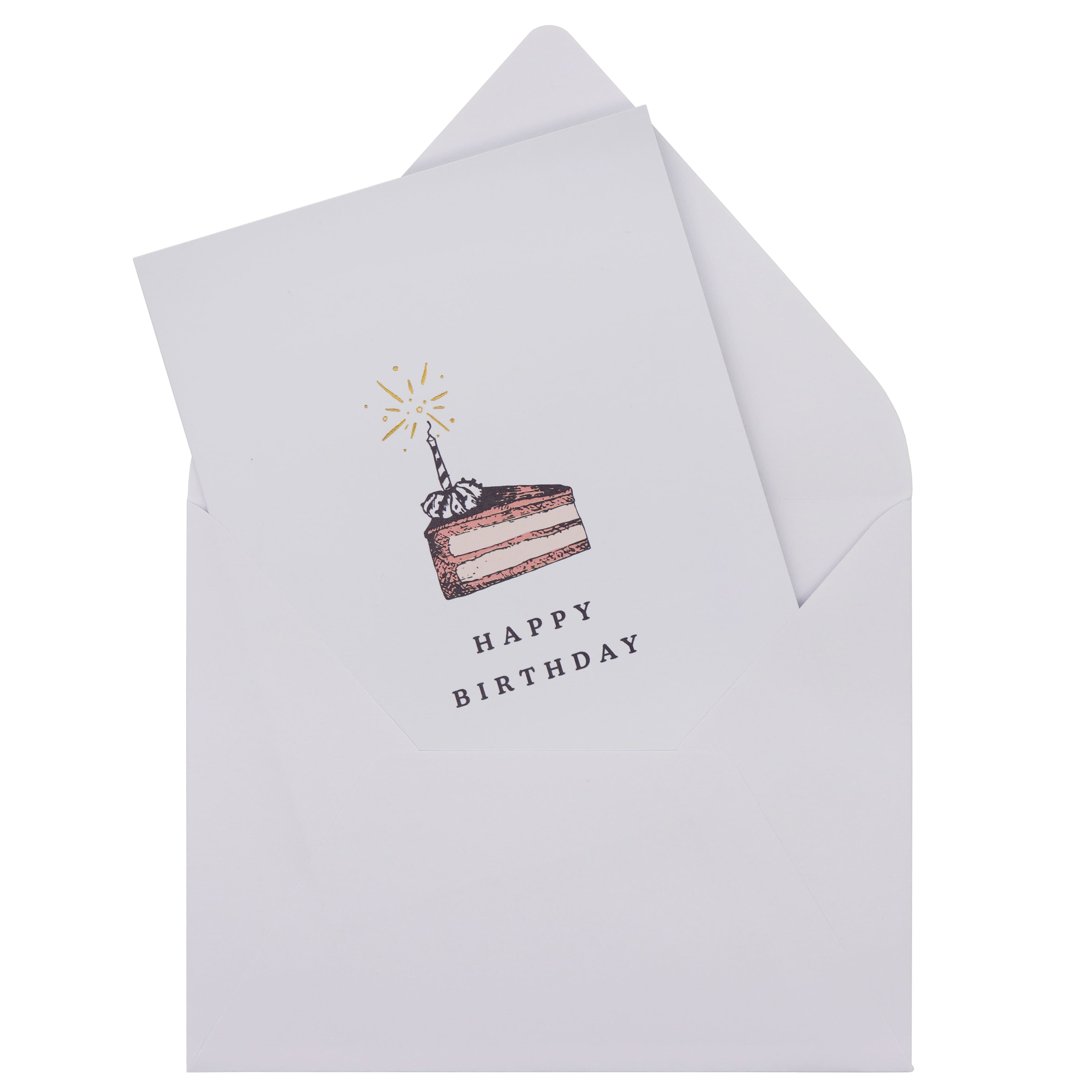 Happy Birthday Cake Slice Blank Greeting Card Set by Celebrate It&#x2122;