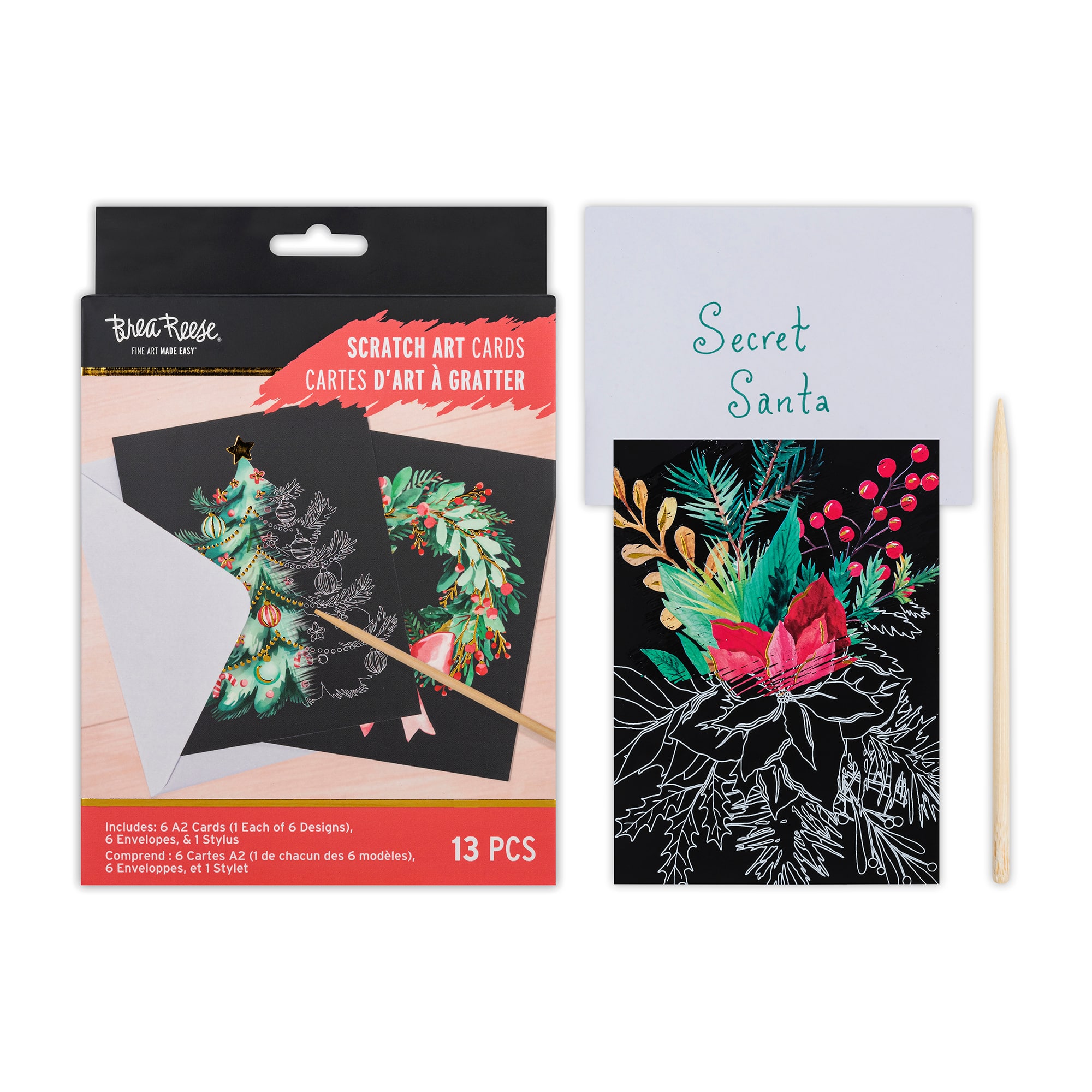 Brea Reese&#x2122; Holiday  Floral Scratch Art Card Kit