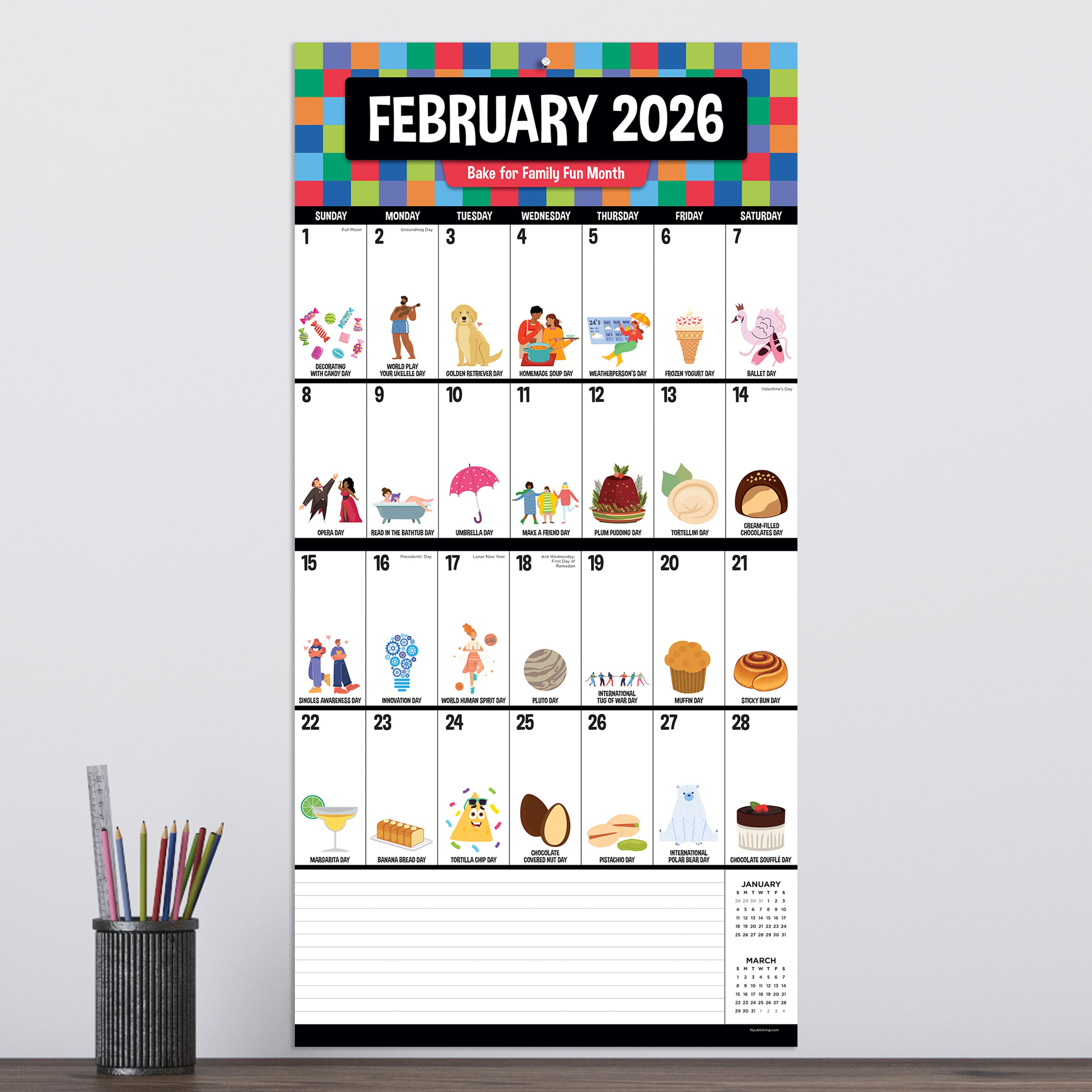 2026 Every Day's A Holiday Wall Calendar