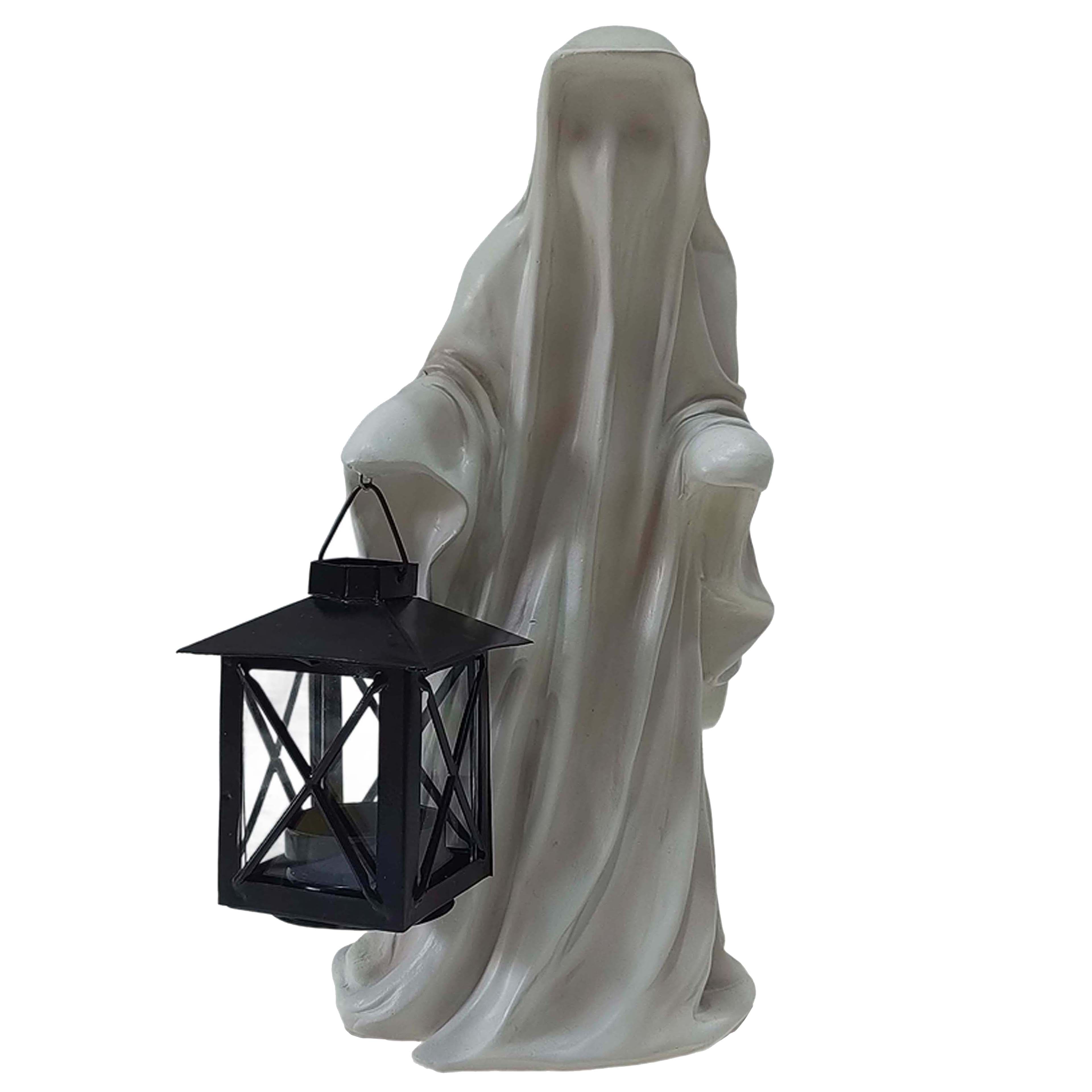 12&#x22; White Ghost with Lantern Tealight Candle Holder by Ashland&#xAE;