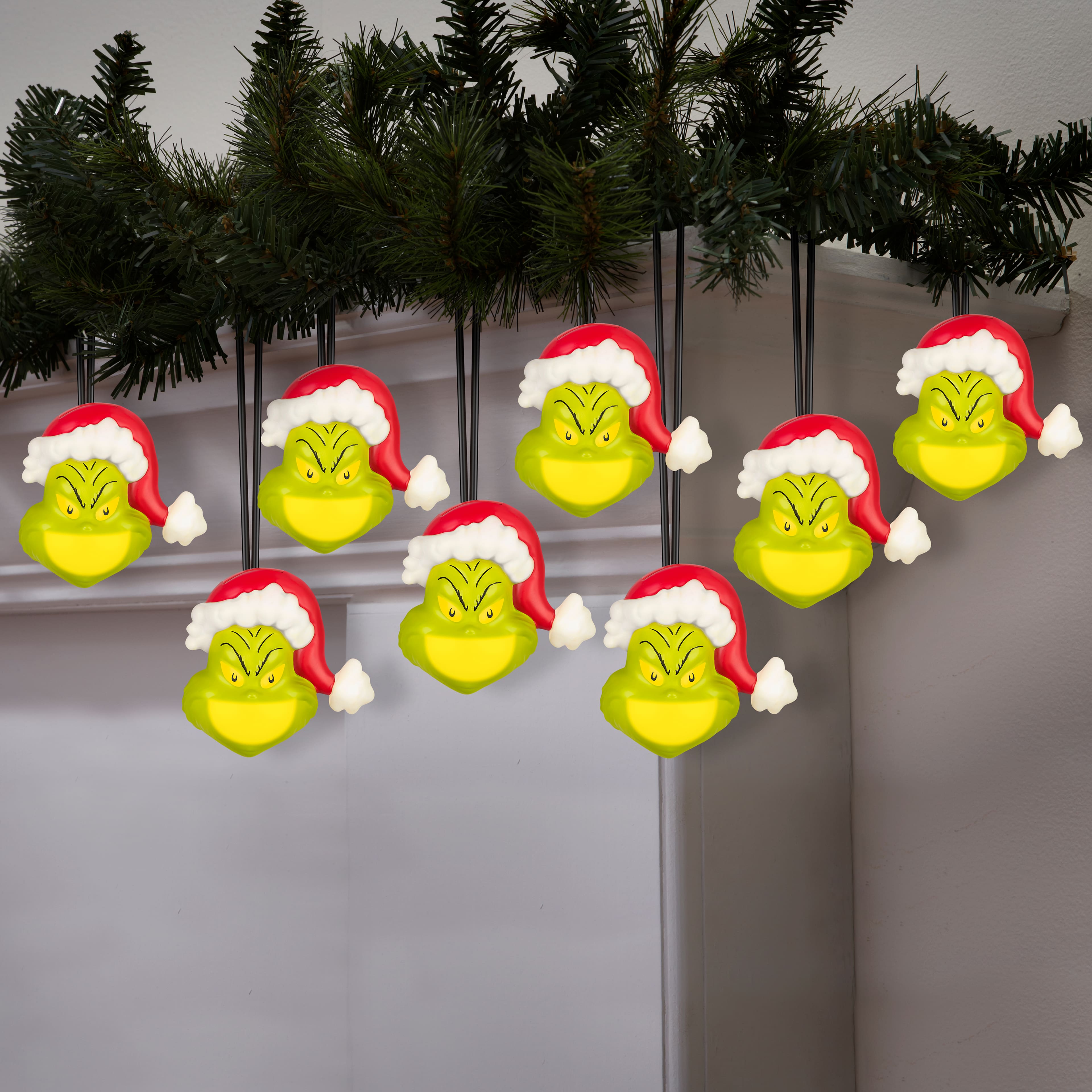 EmoteGlow&#x2122; 8ct. Christmas Grinch Musical String Lights