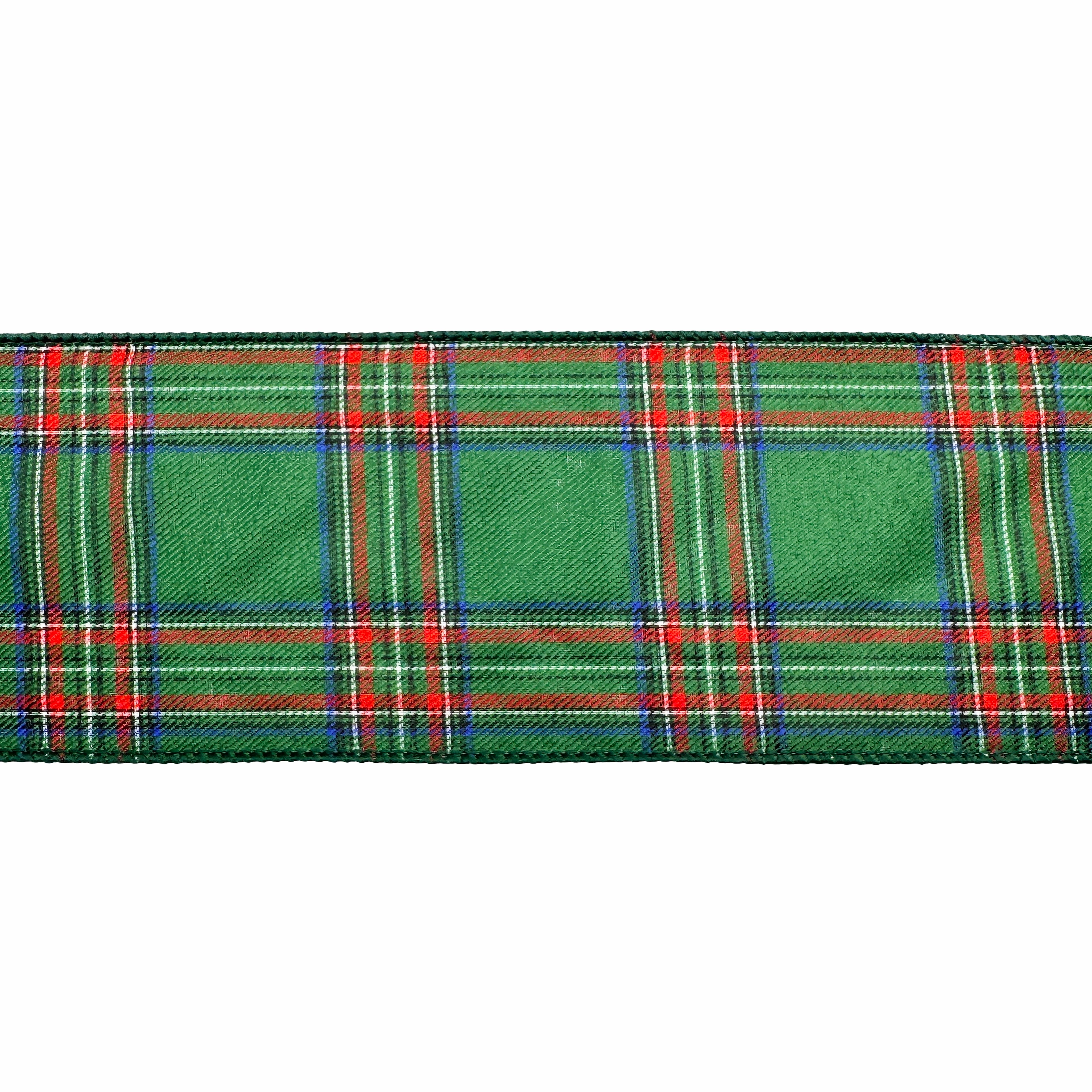 3.5&#x22; x 25ft. Green Tartan Wired Ribbon by Celebrate It&#xAE;