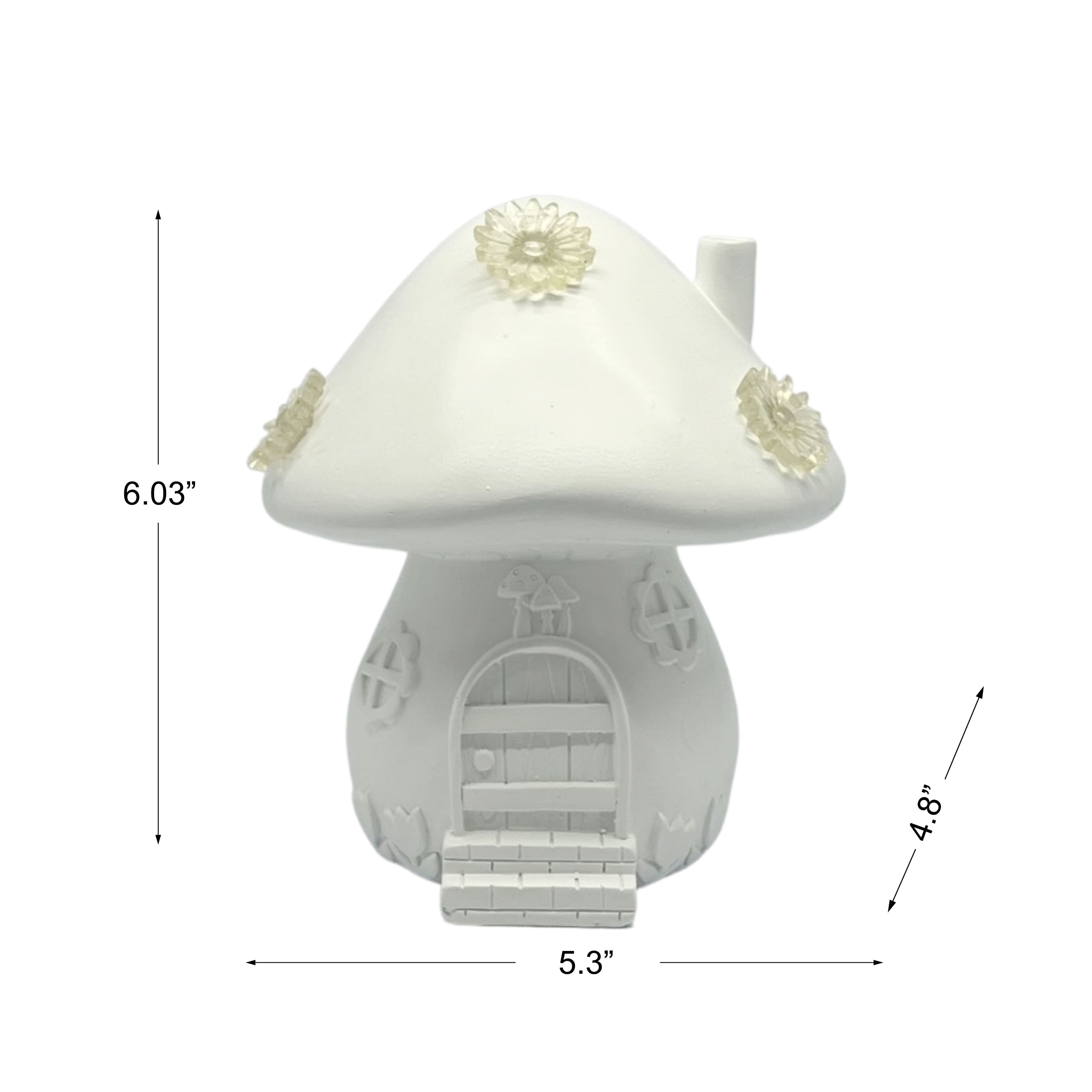 6&#x22; Solar LED Mushroom Flower House DIY D&#xE9;cor by Make Market&#xAE;