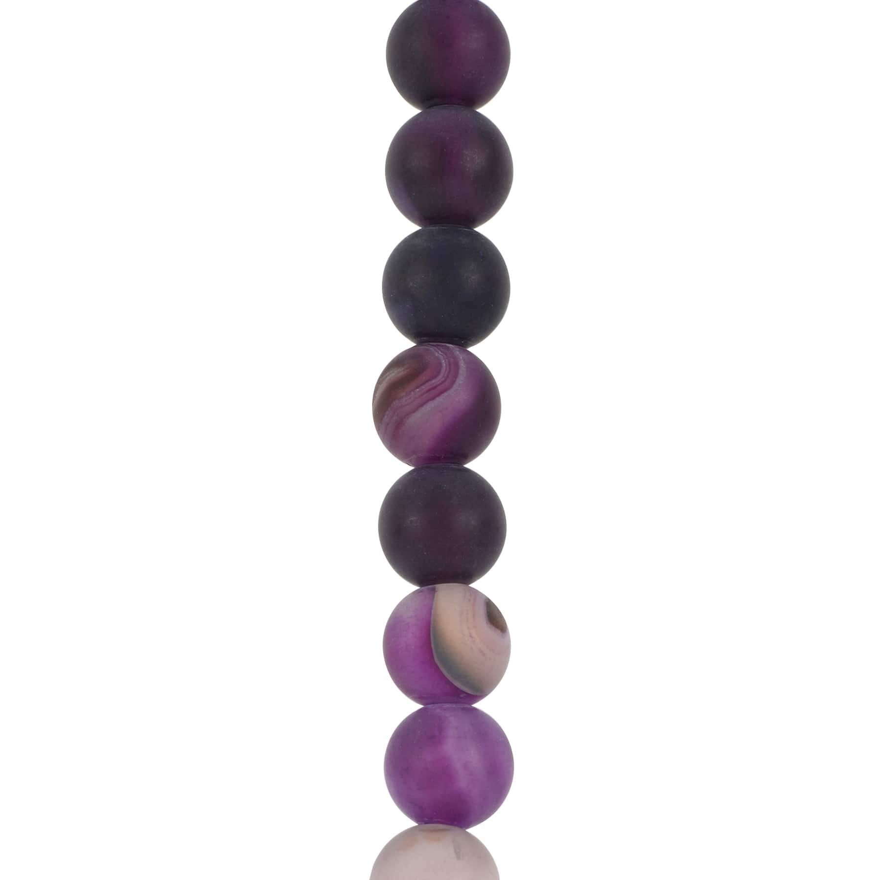 12 Pack: Purple Matte Agate Round Beads by Bead Landing™